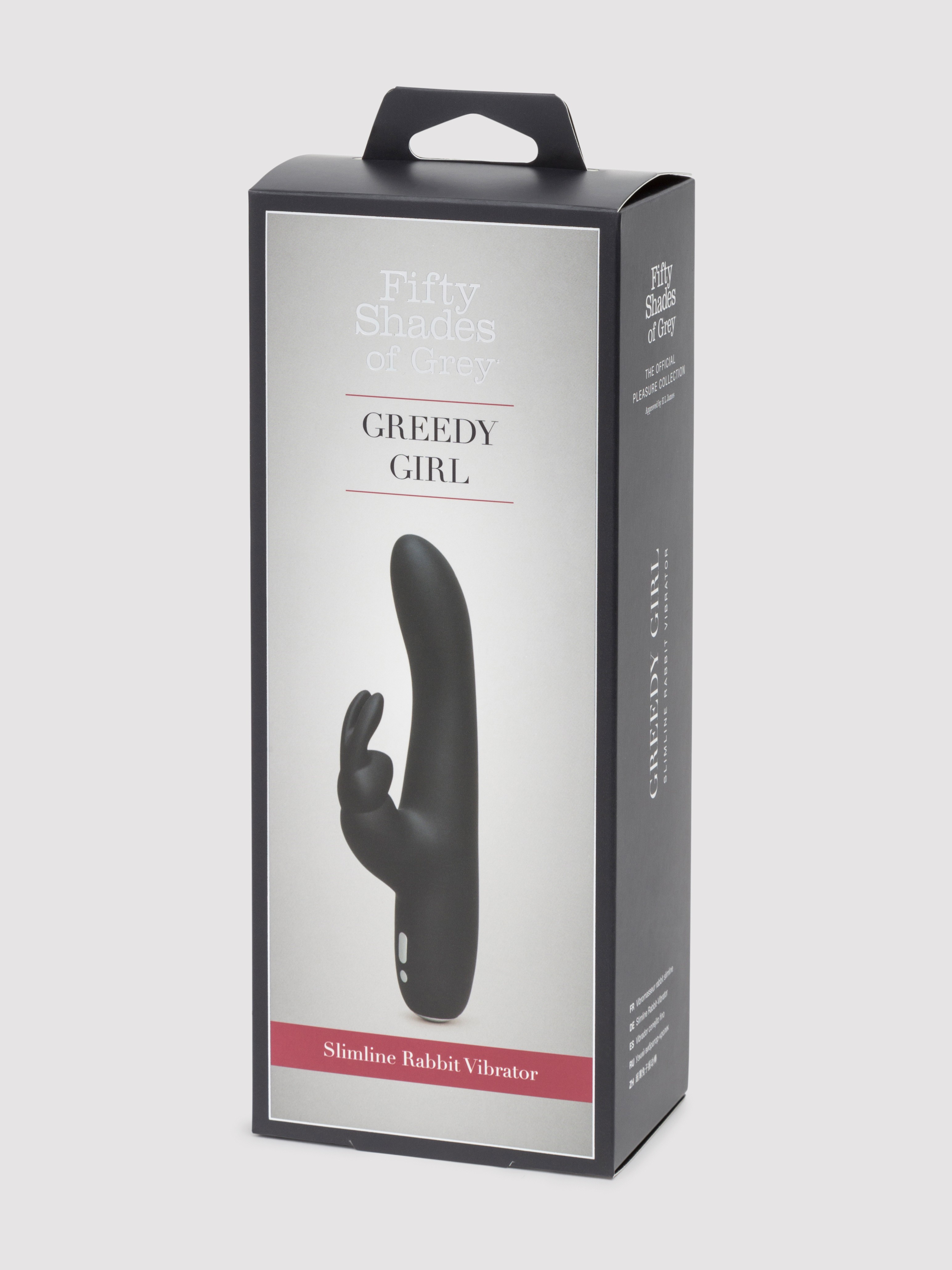 Fifty Shades of Grey Greedy Girl Slimline Rabbit Vibrator, Black, hi-res