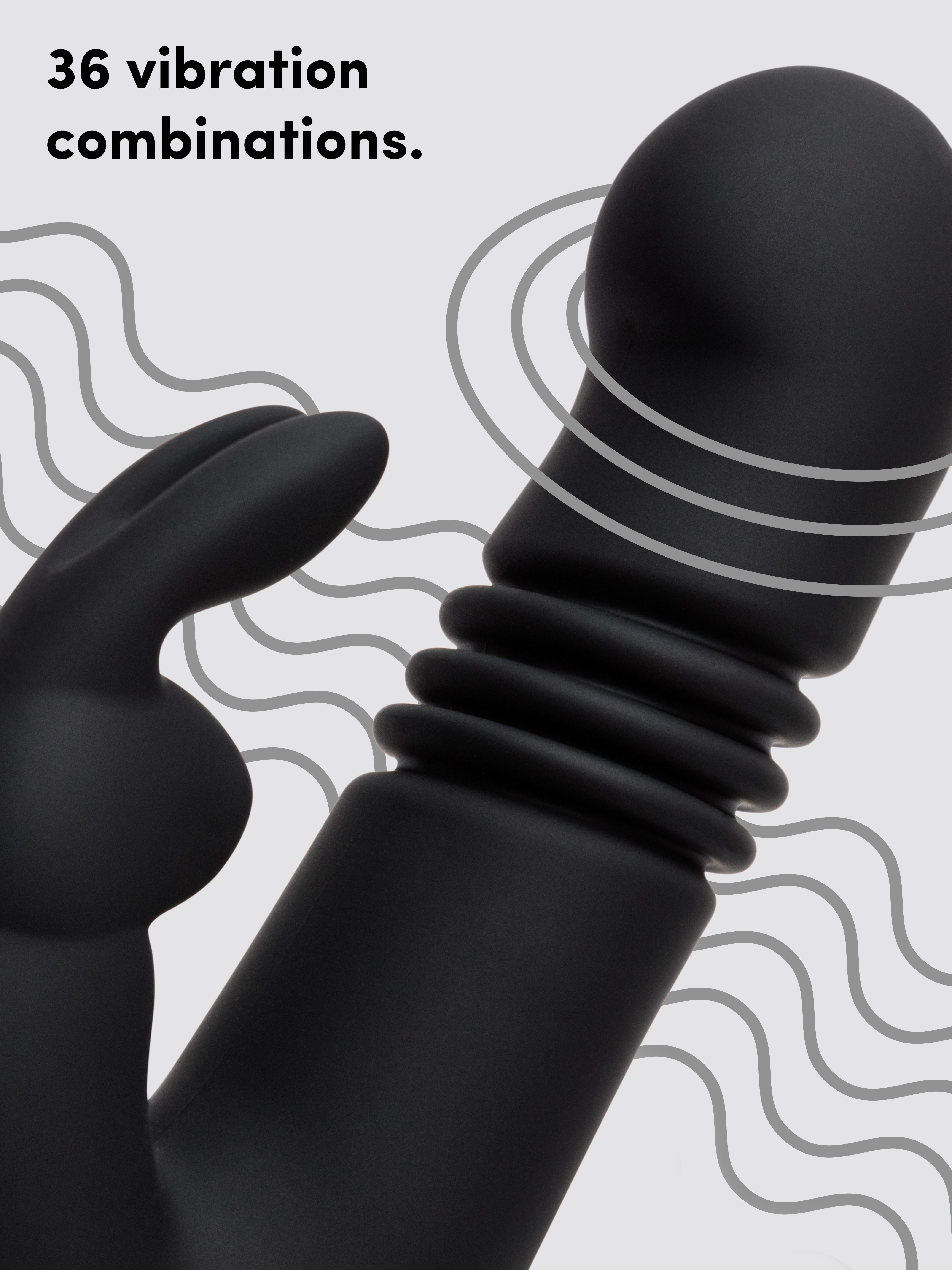 Fifty Shades of Grey Greedy Girl Thrusting Rabbit Vibrator, Black, hi-res