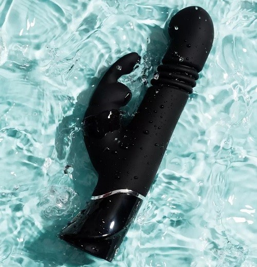 Fifty Shades of Grey Greedy Girl Thrusting Rabbit Vibrator, Black, hi-res
