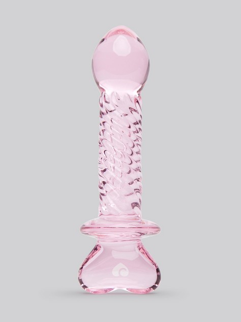 Lovehoney Heart Twist Textured Sensual Glass Anal Prober 5 Inch, Pink, hi-res