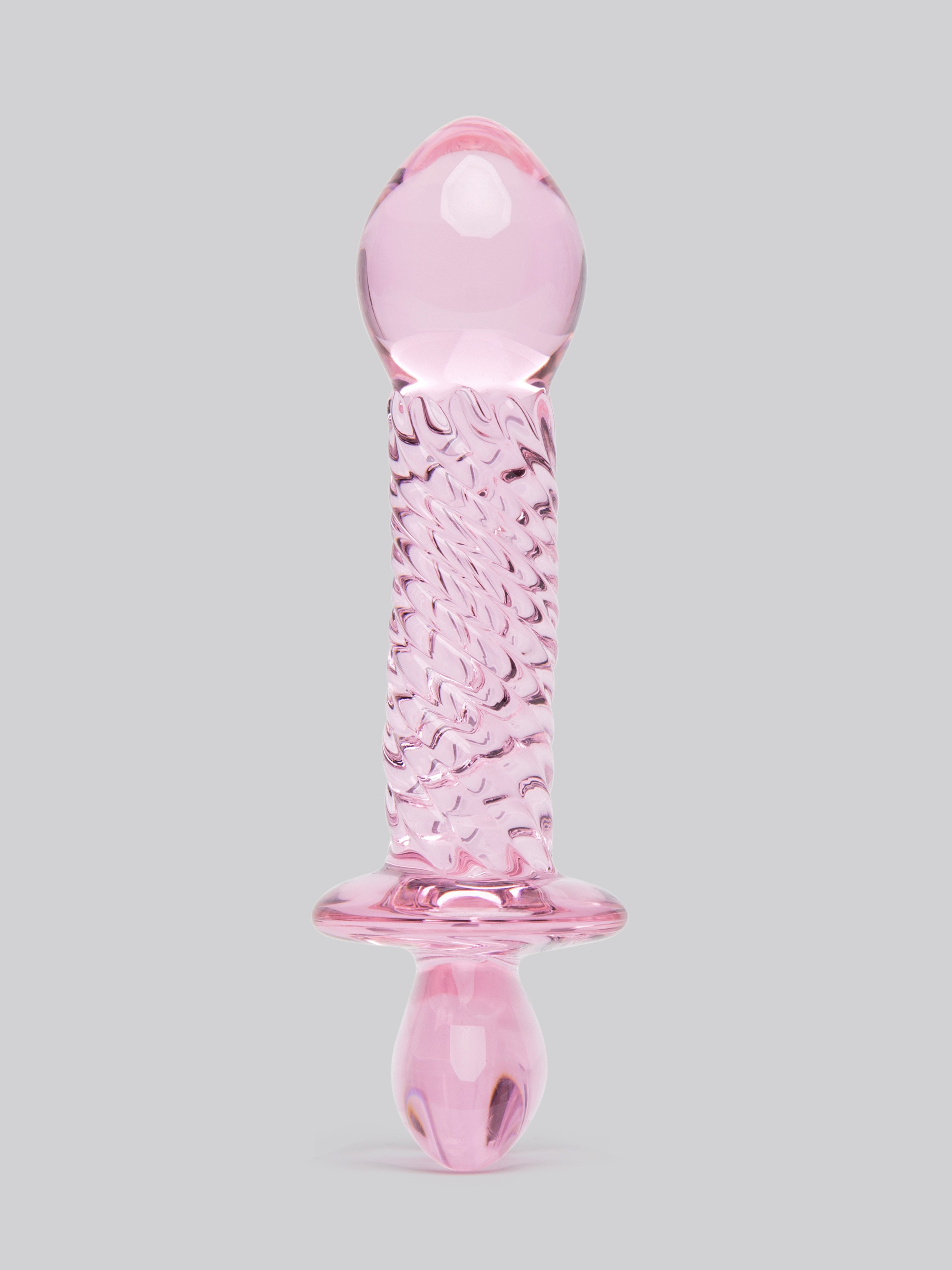 Lovehoney Heart Twist Textured Sensual Glass Anal Prober 5 Inch, Pink, hi-res