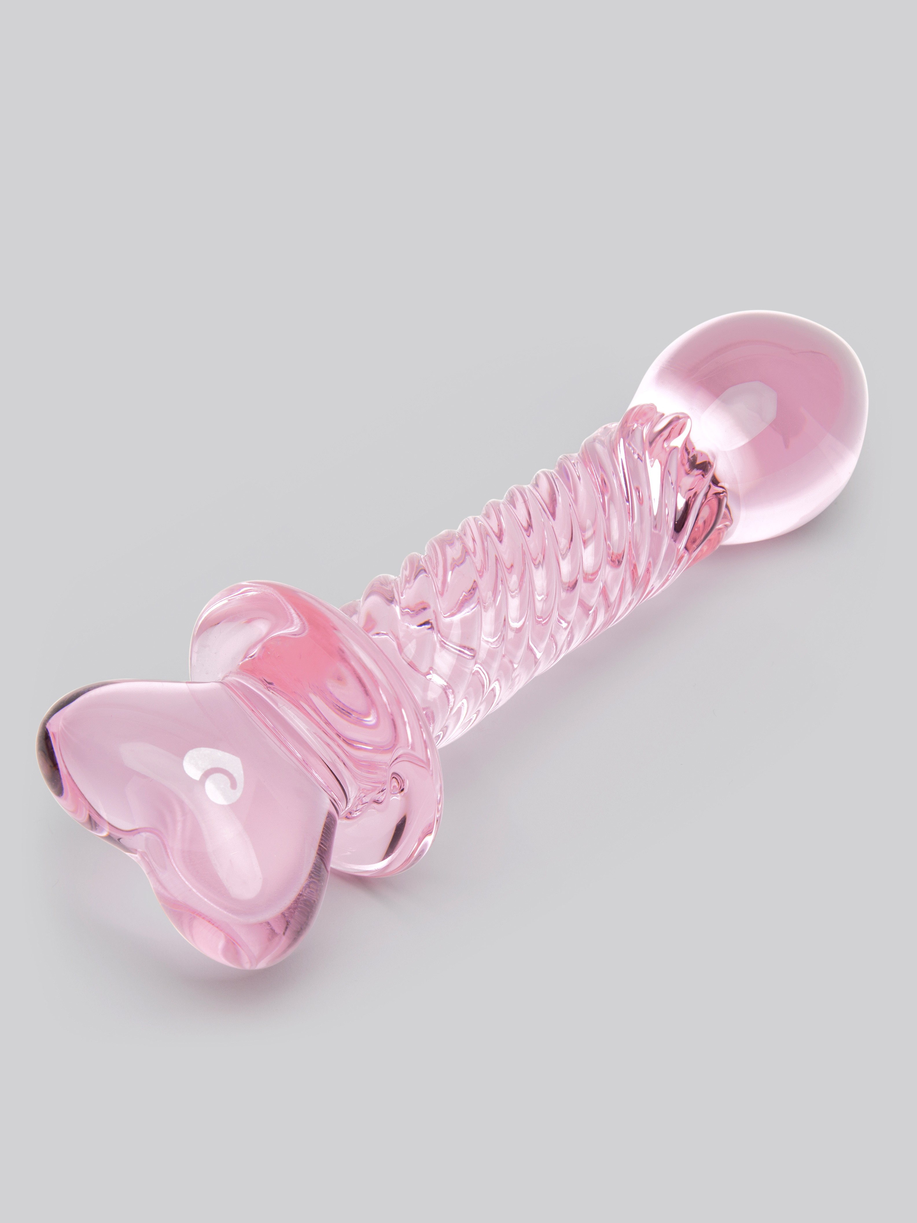 Lovehoney Heart Twist Textured Sensual Glass Anal Prober 5 Inch, Pink, hi-res