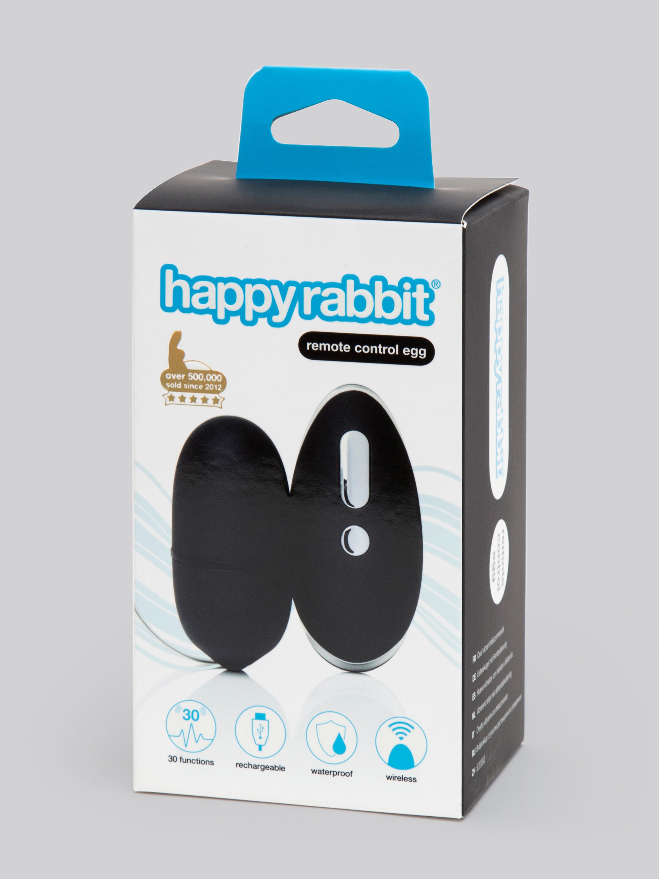 Happy Rabbit Remote Control Love Egg Vibrator, Black, hi-res