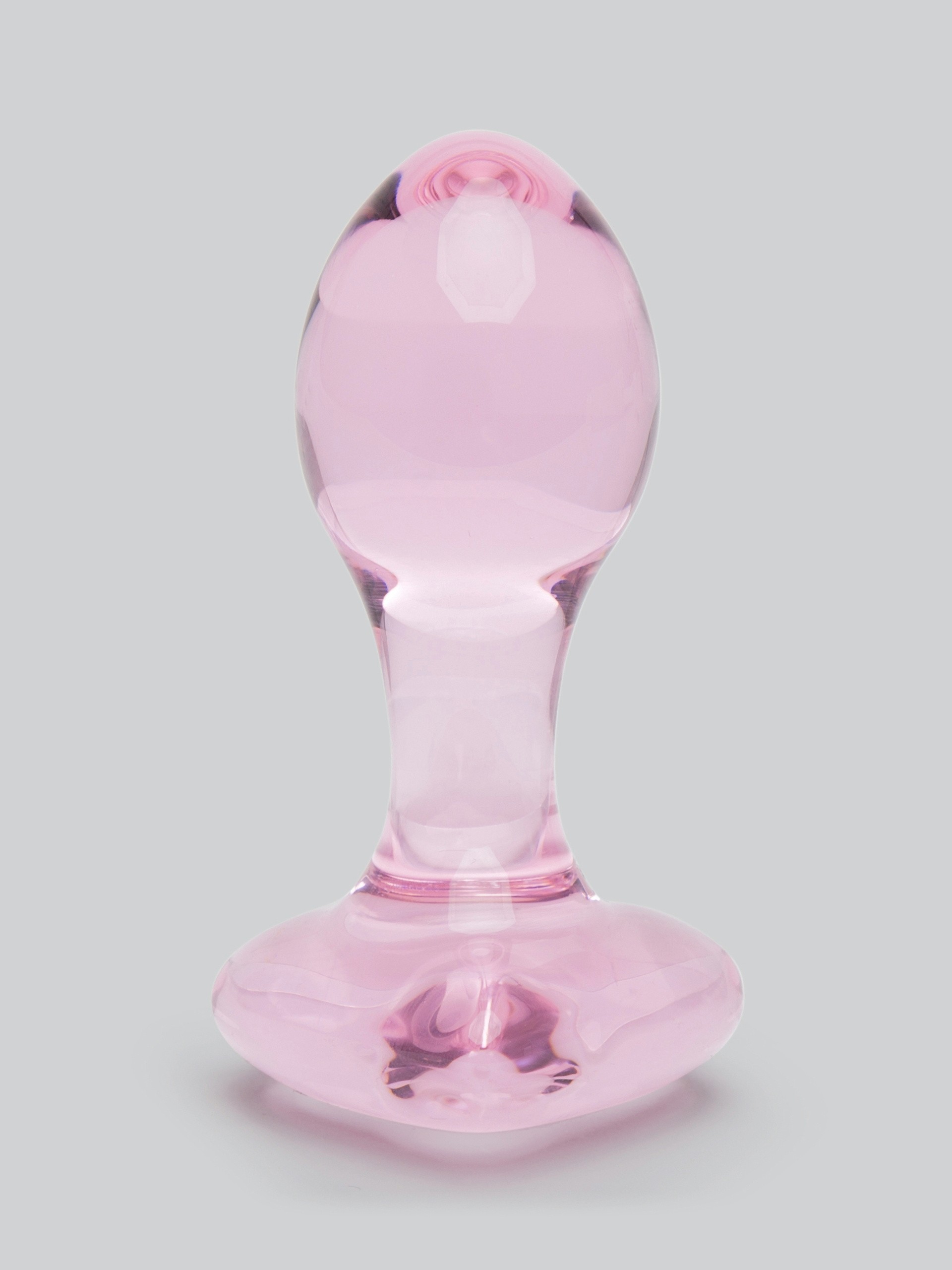 Lovehoney Small Heart Glass Butt Plug 3 Inch, Pink, hi-res