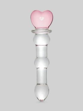 Lovehoney Beaded Heart Sensual Glass Dildo 6 Inch