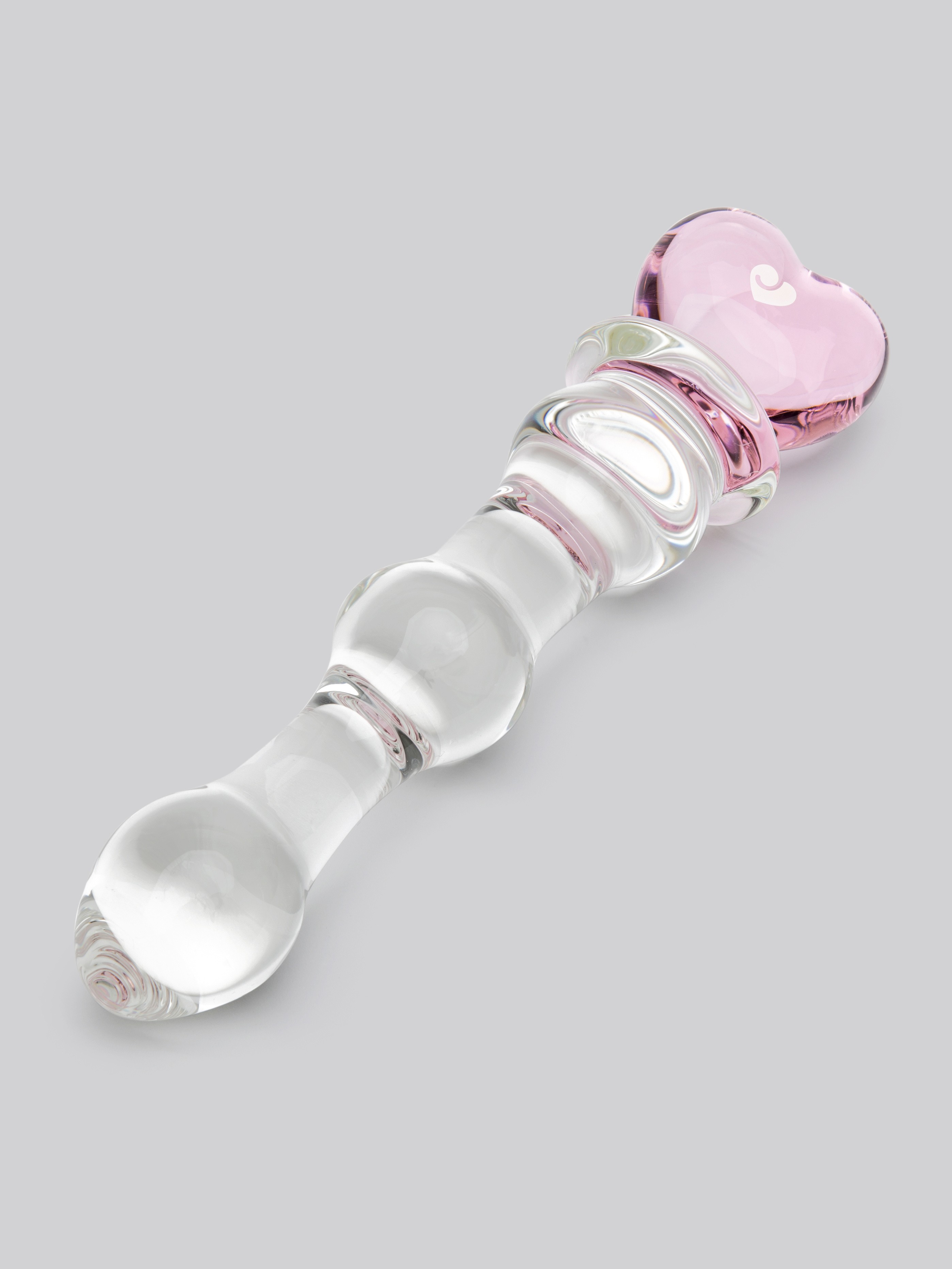 Lovehoney Crystal Heart Wavy Glass Dildo 6 Inch, Clear, hi-res