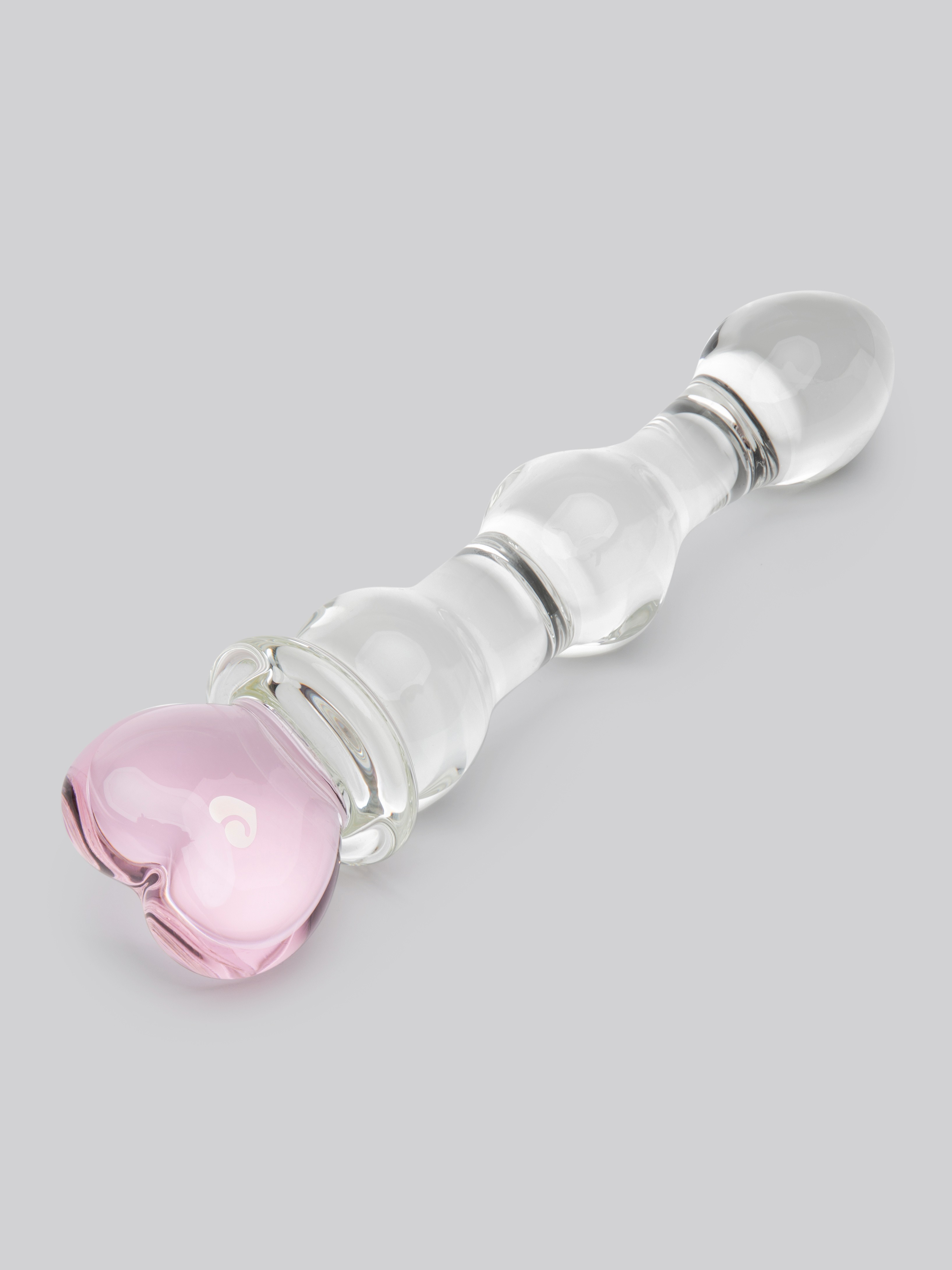 Lovehoney Crystal Heart Wavy Glass Dildo 6 Inch, Clear, hi-res