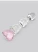 Crystal Heart Wavy Glass Dildo 6 Inch, Clear, hi-res
