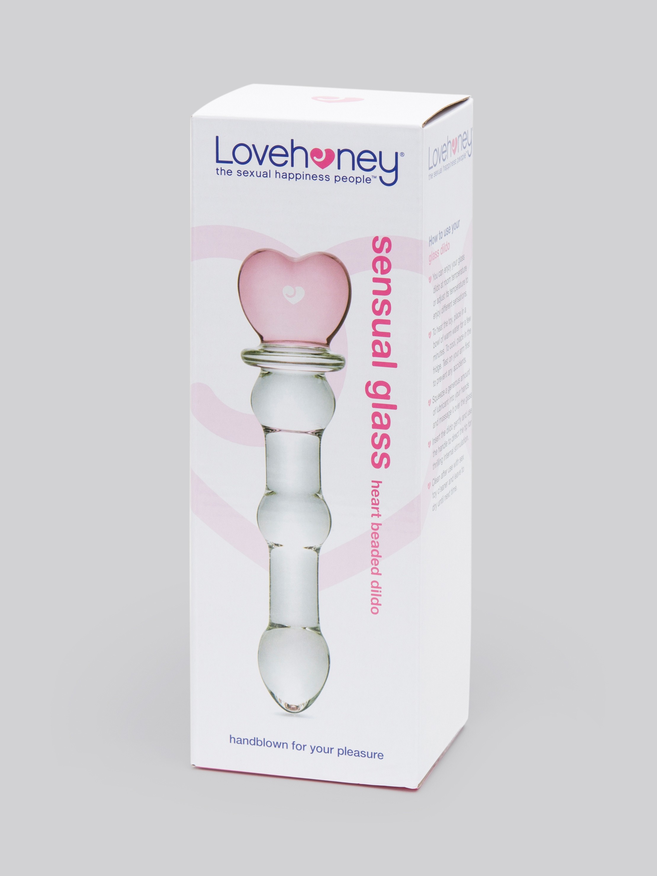 Lovehoney Crystal Heart Wavy Glass Dildo 6 Inch, Clear, hi-res