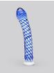 Lovehoney Blue Swirl Textured Sensual Glass Dildo, Blue, hi-res