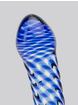 Lovehoney Blue Swirl Textured Sensual Glass Dildo, Blue, hi-res