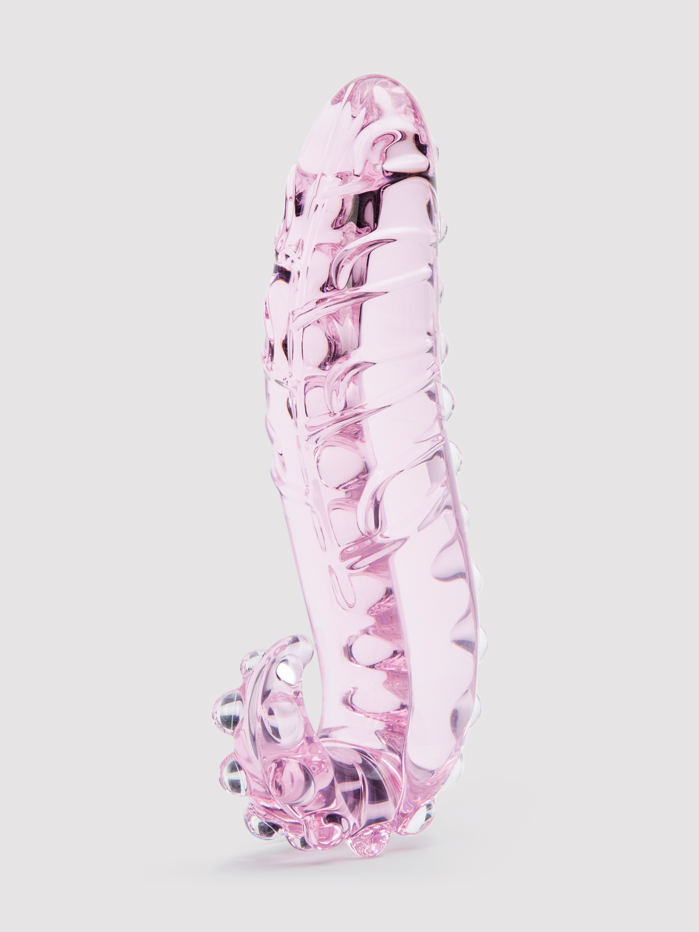 Image of Lovehoney Tentacle Textured Sensual Glass Dildo - Pink