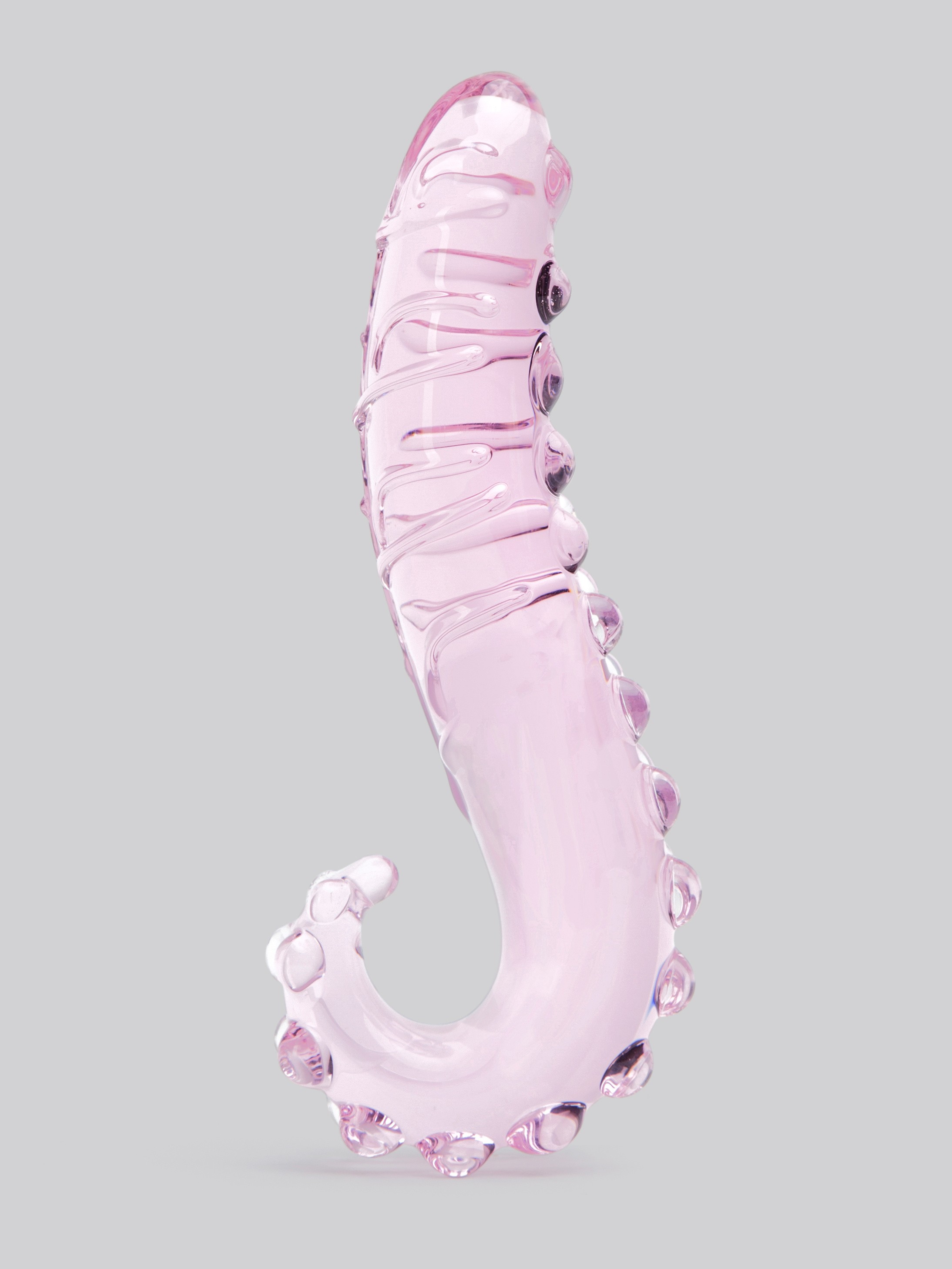 Lovehoney Tentacle Textured Sensual Glass Dildo, Pink, hi-res