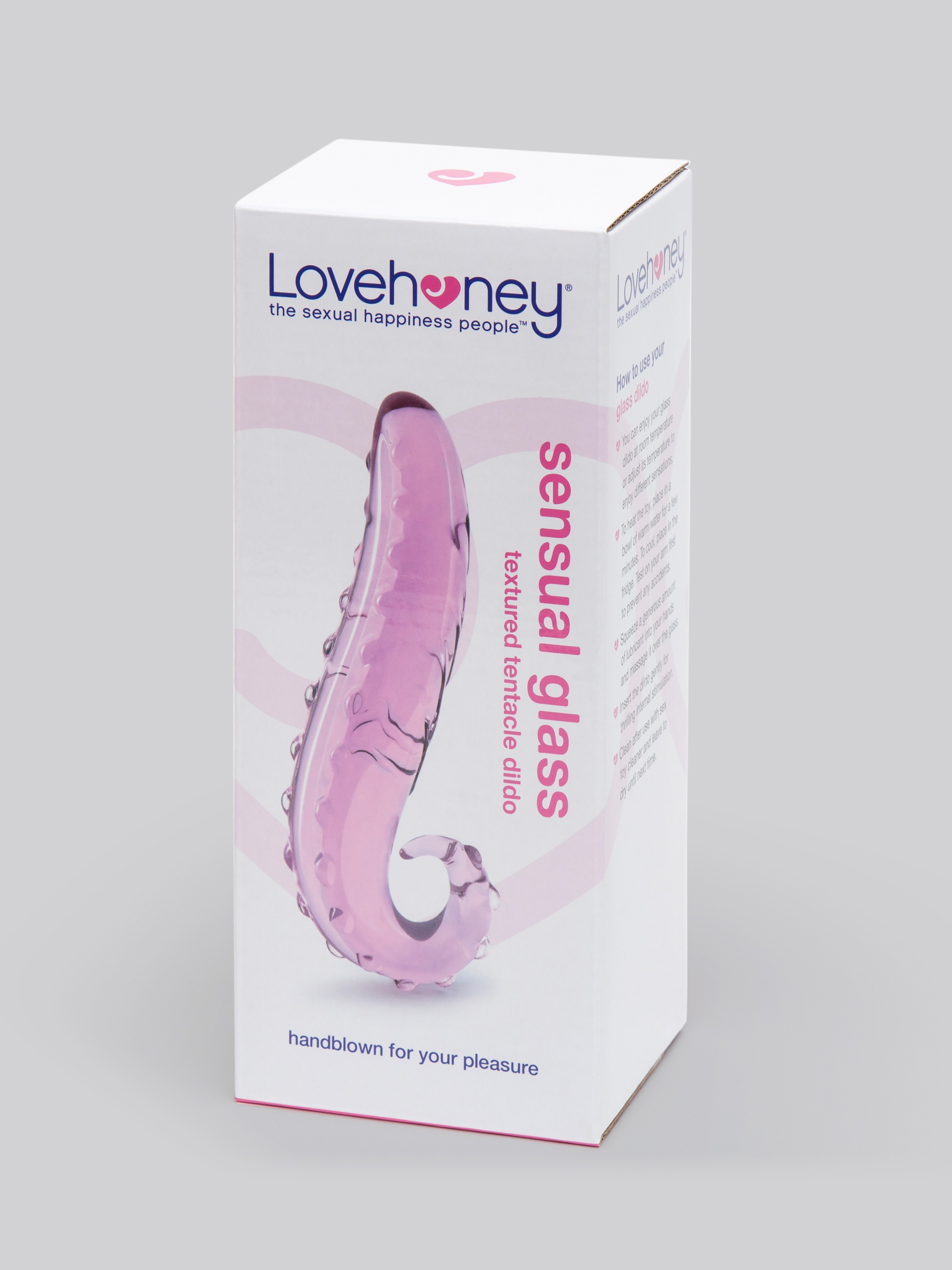 Lovehoney Tentacle Textured Sensual Glass Dildo, Pink, hi-res