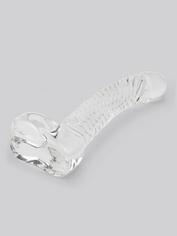 Lovehoney Realistic Textured Sensual Glass Dildo with Balls, Clear, hi-res