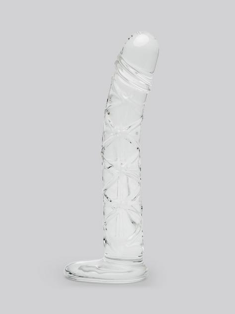 Gode réaliste slimline verre texturé 17 cm, Lovehoney, Transparent, hi-res