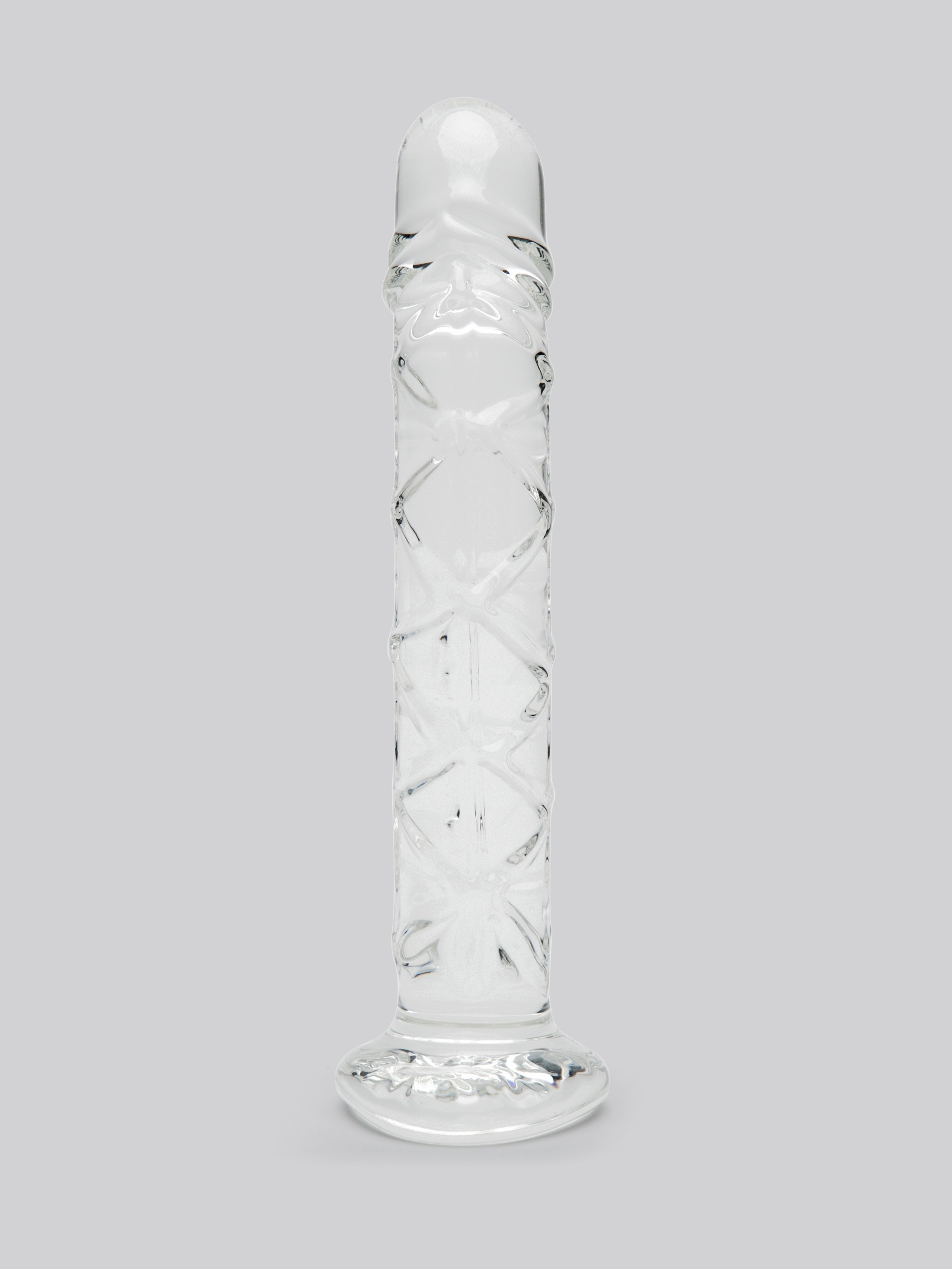 Lovehoney Slimline Realistic Textured Sensual Glass Dildo 6.5 Inch, Clear, hi-res