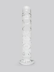 Lovehoney Slimline Realistic Textured Sensual Glass Dildo 6.5 Inch, Clear, hi-res