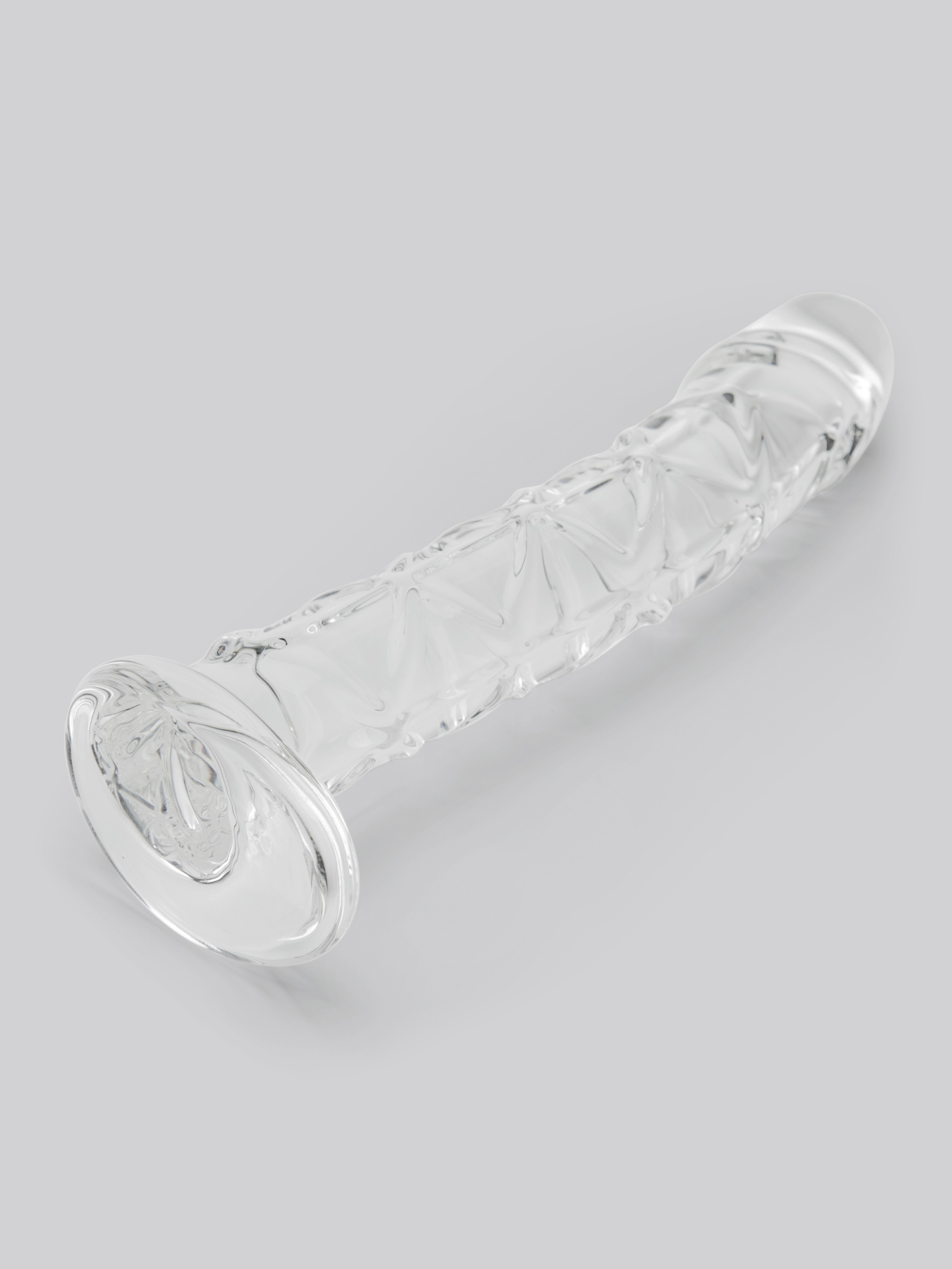 Lovehoney Slimline Realistic Textured Sensual Glass Dildo 6.5 Inch, Clear, hi-res