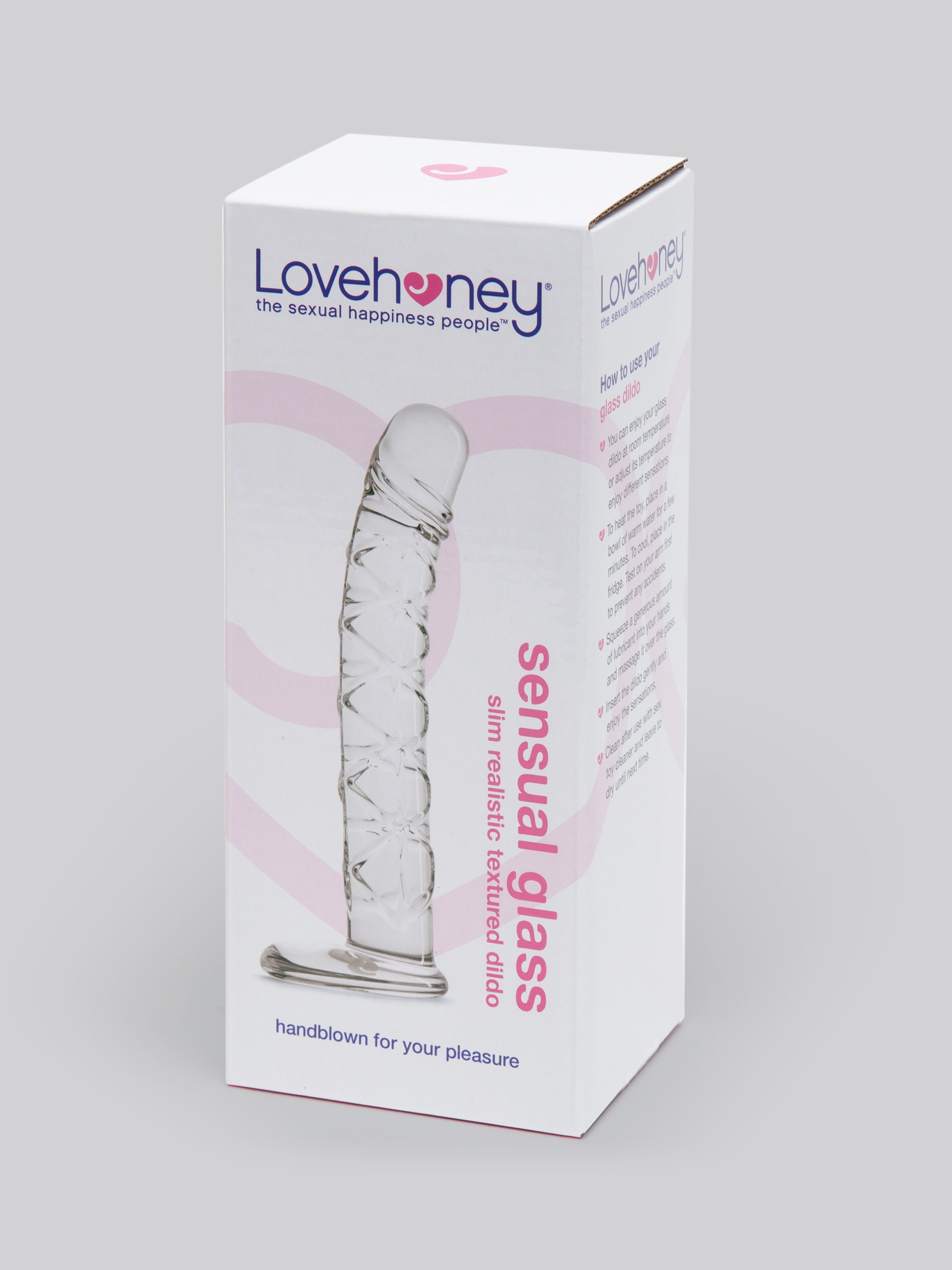Lovehoney Slimline Realistic Textured Sensual Glass Dildo 6.5 Inch, Clear, hi-res