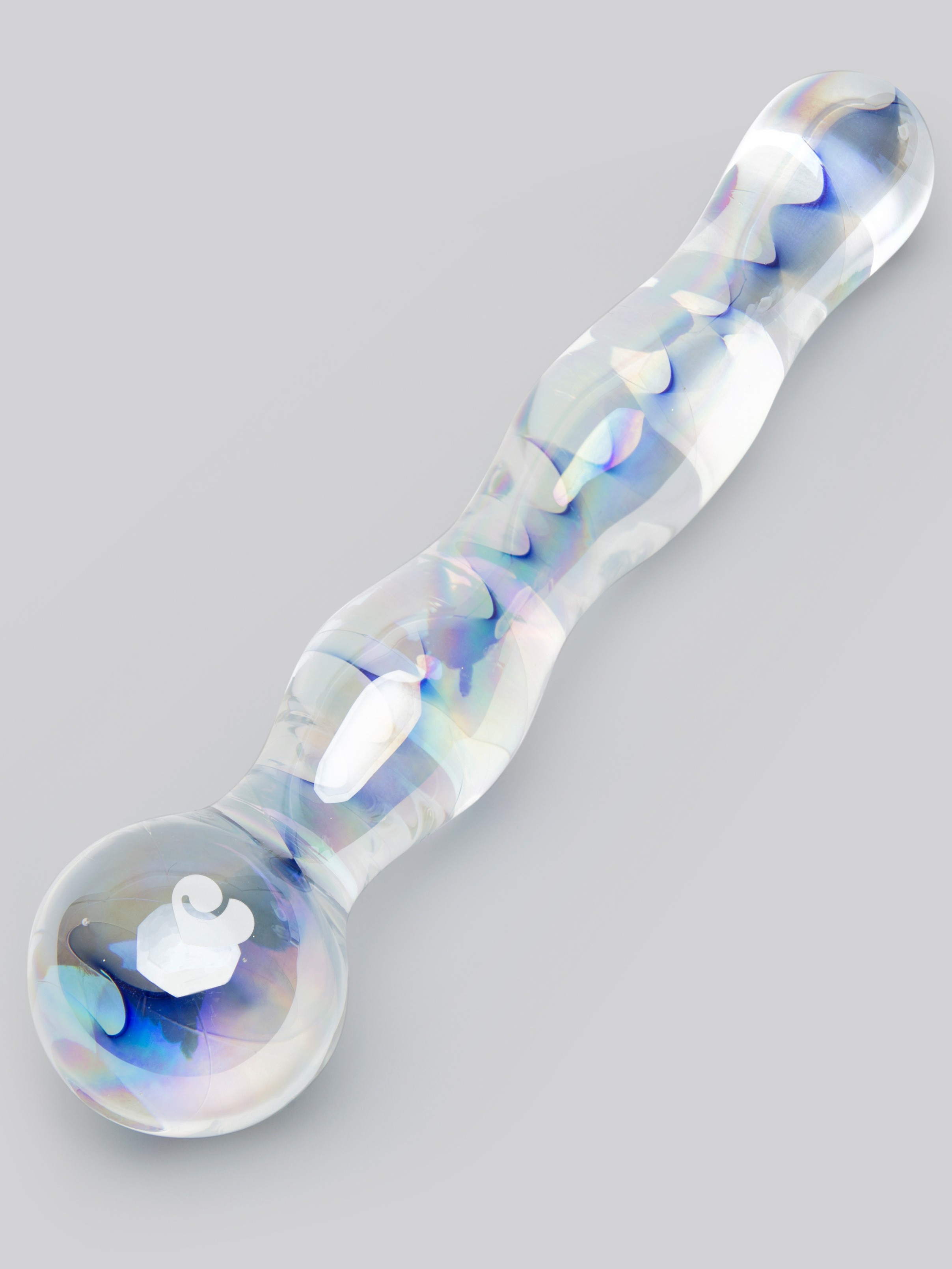 Lovehoney Marbled Sensual Glass Prober, Blue, hi-res