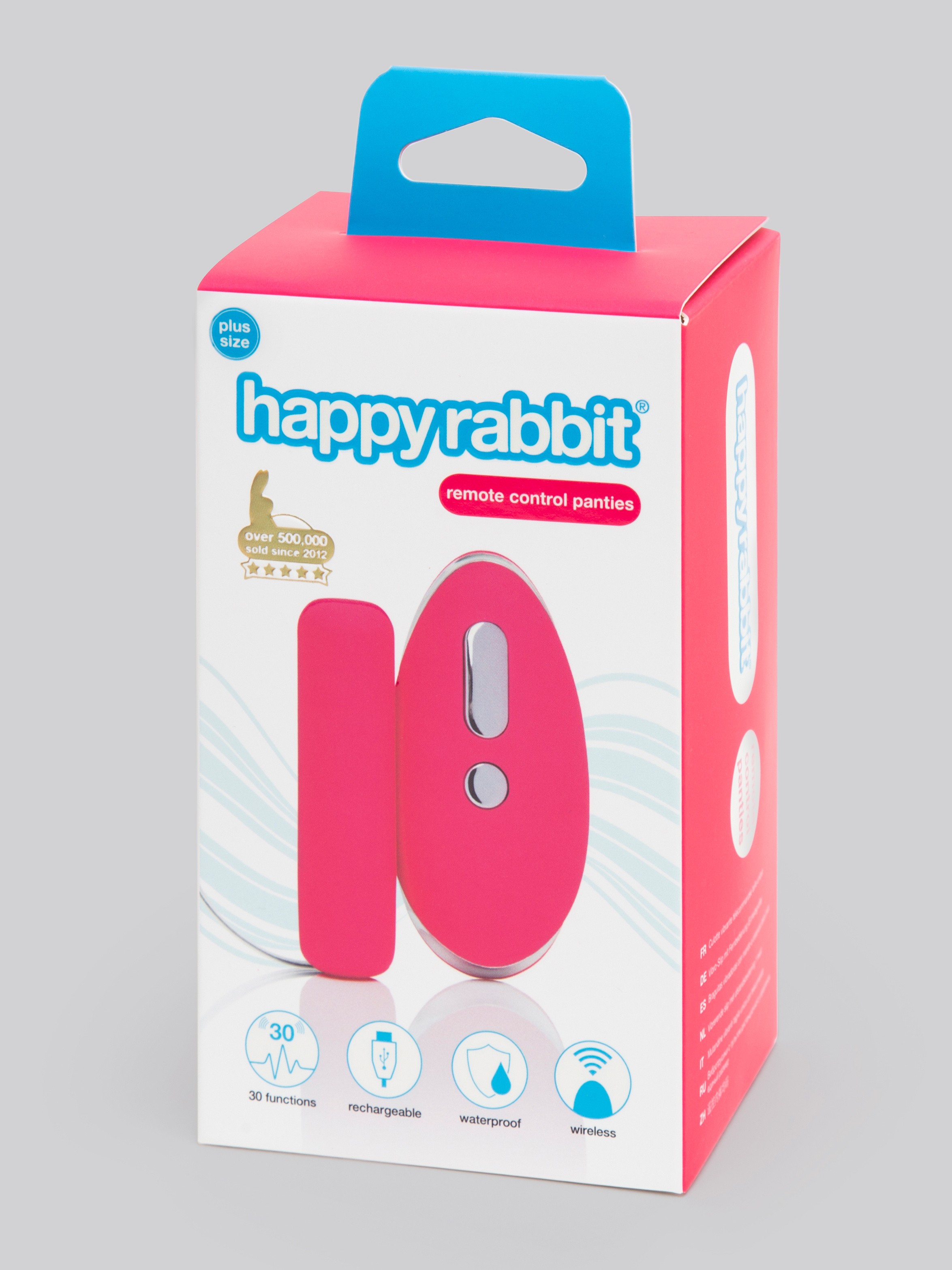 Happy Rabbit Plus Size Rechargeable Remote Control Panty Vibrator , Pink, hi-res