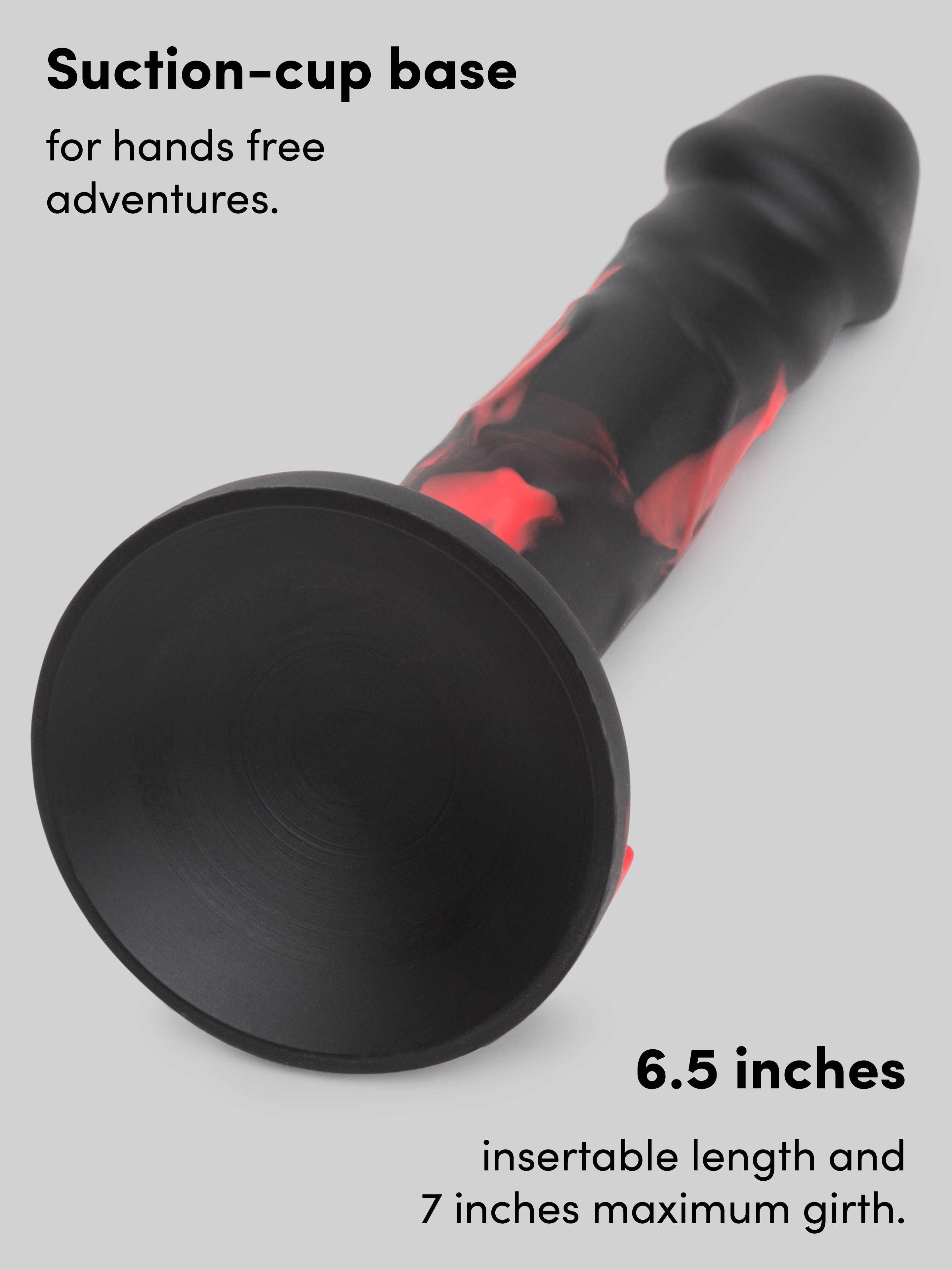 Lifelike Lover Luxe Realistic Multicoloured Silicone Dildo 7 Inch, Black, hi-res