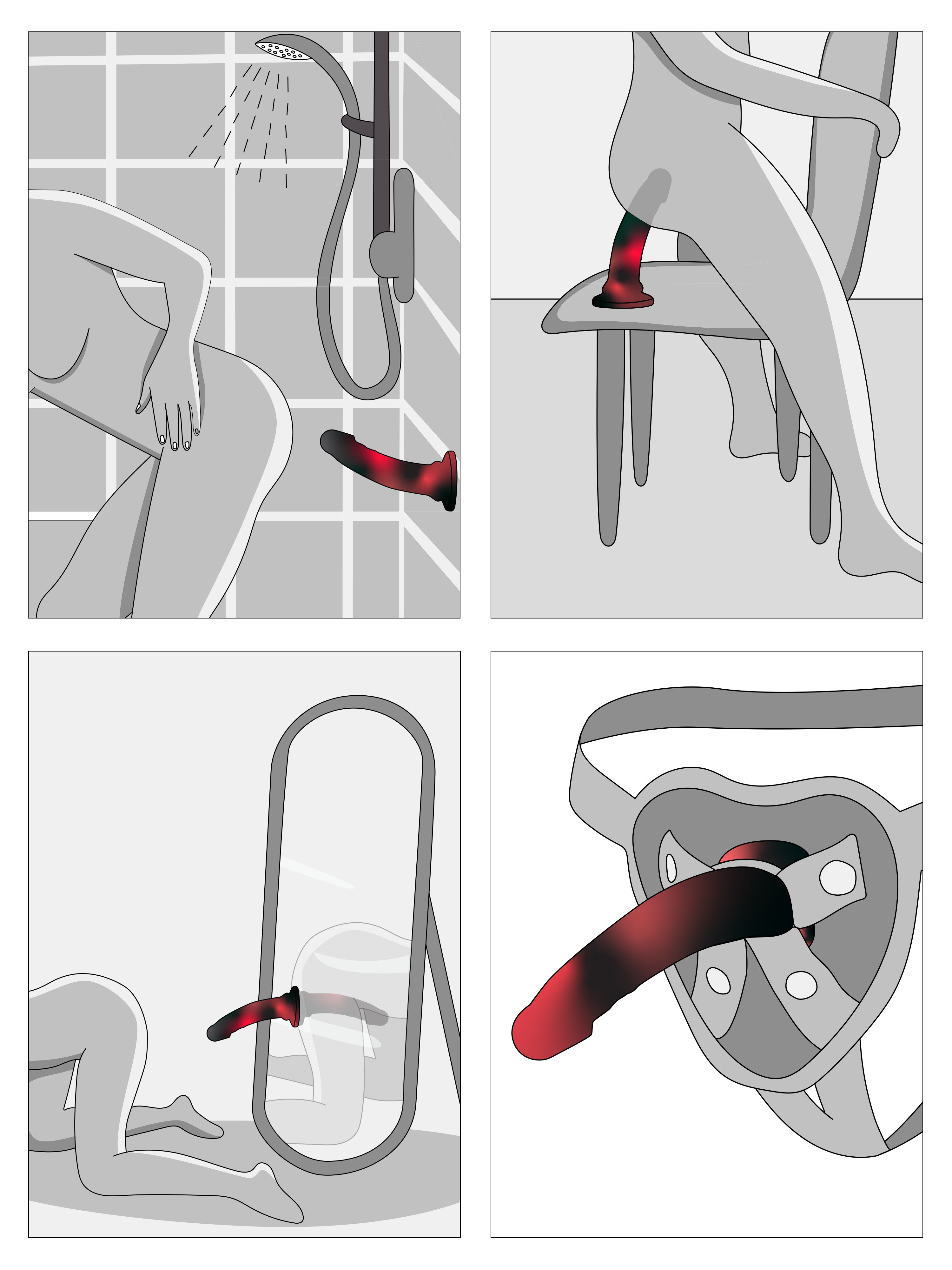 Lifelike Lover Luxe Realistic Multicoloured Silicone Dildo 7 Inch, Black, hi-res