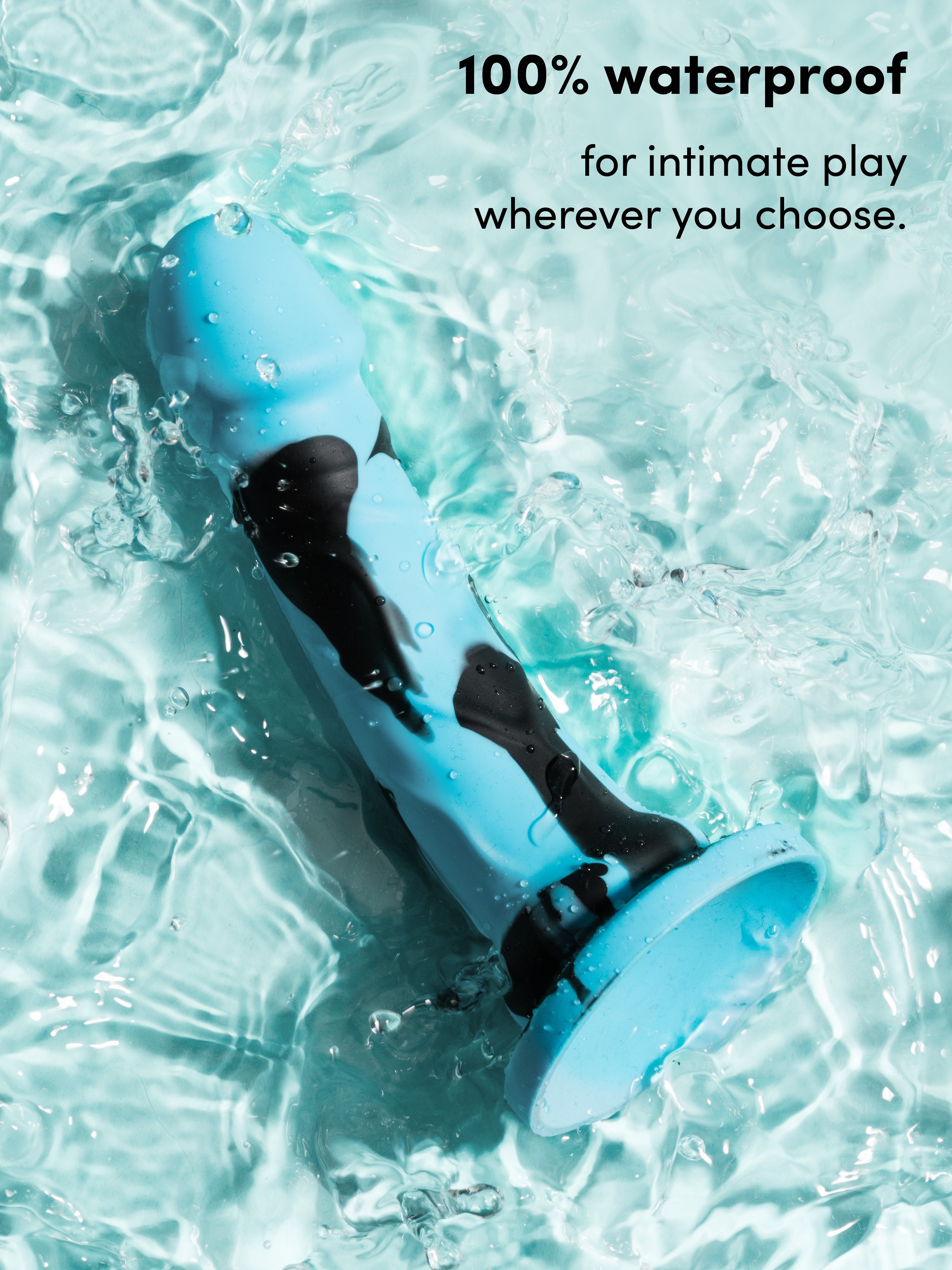 Lifelike Lover Luxe Realistic Multicoloured Silicone Dildo 7 Inch, Blue, hi-res