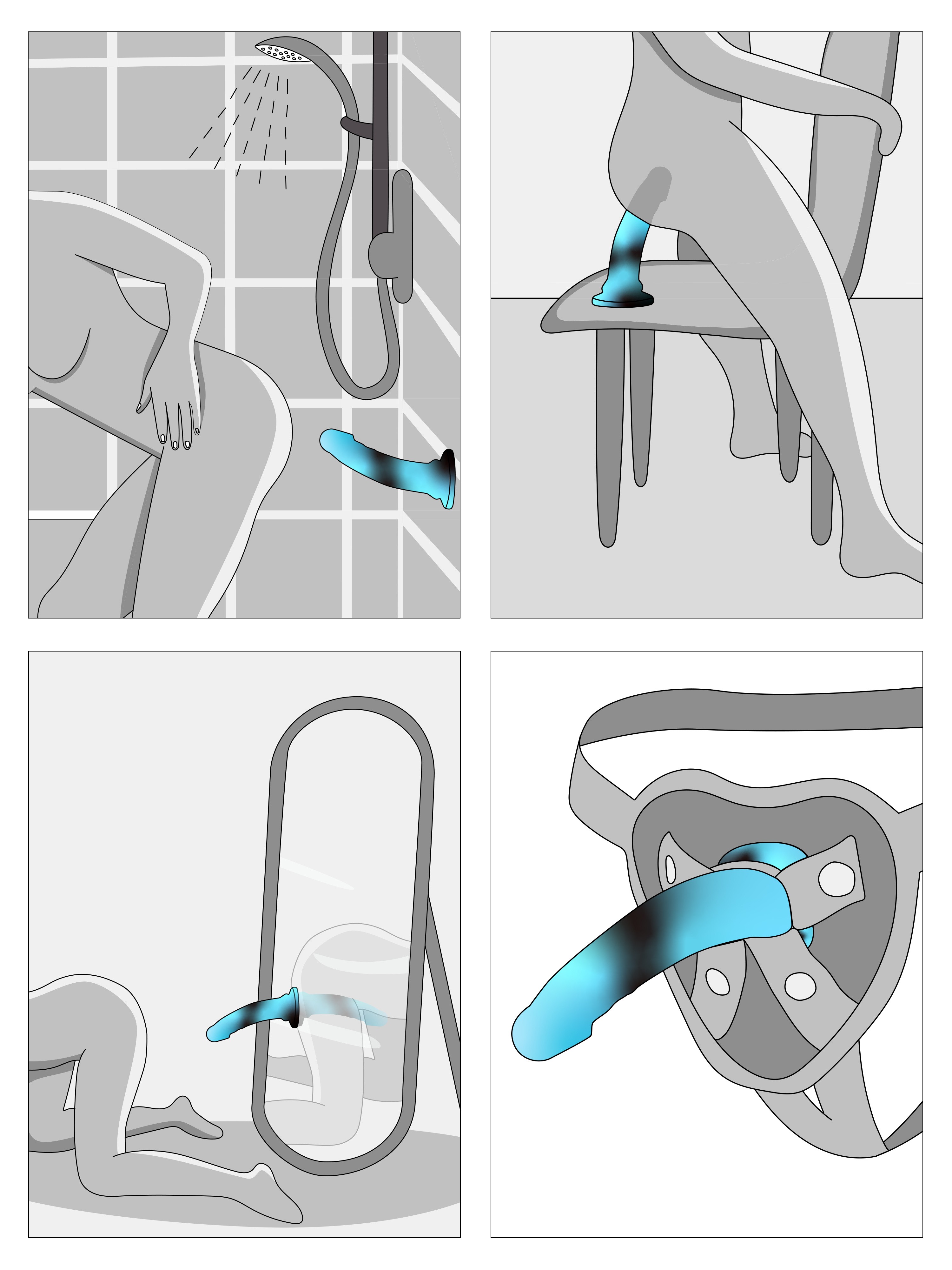 Lifelike Lover Luxe Realistic Multicoloured Silicone Dildo 7 Inch, Blue, hi-res