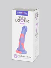 Lifelike Lover Luxe Realistic Multicoloured Silicone Dildo 7 Inch, Purple, hi-res