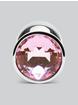 Lovehoney Silver Jeweled Metal Butt Plug 2.5 Inch, Pink, hi-res
