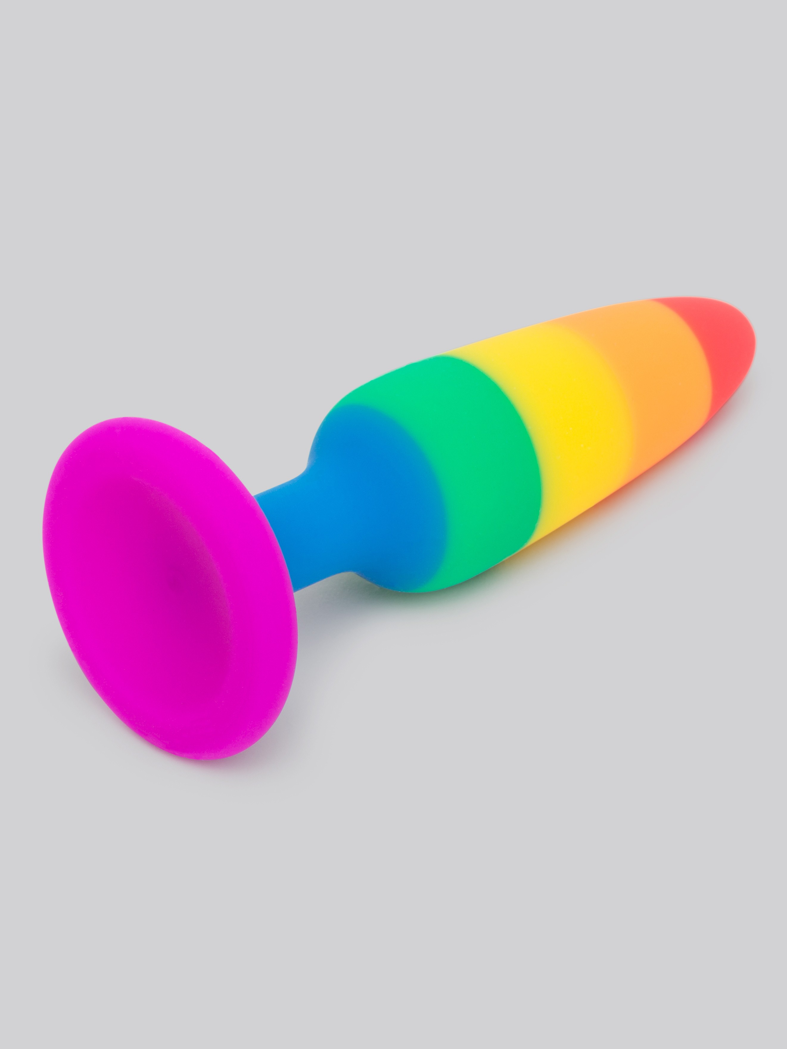 Rainbow Pleasure Silicone Butt Plug 4 Inch, Rainbow, hi-res