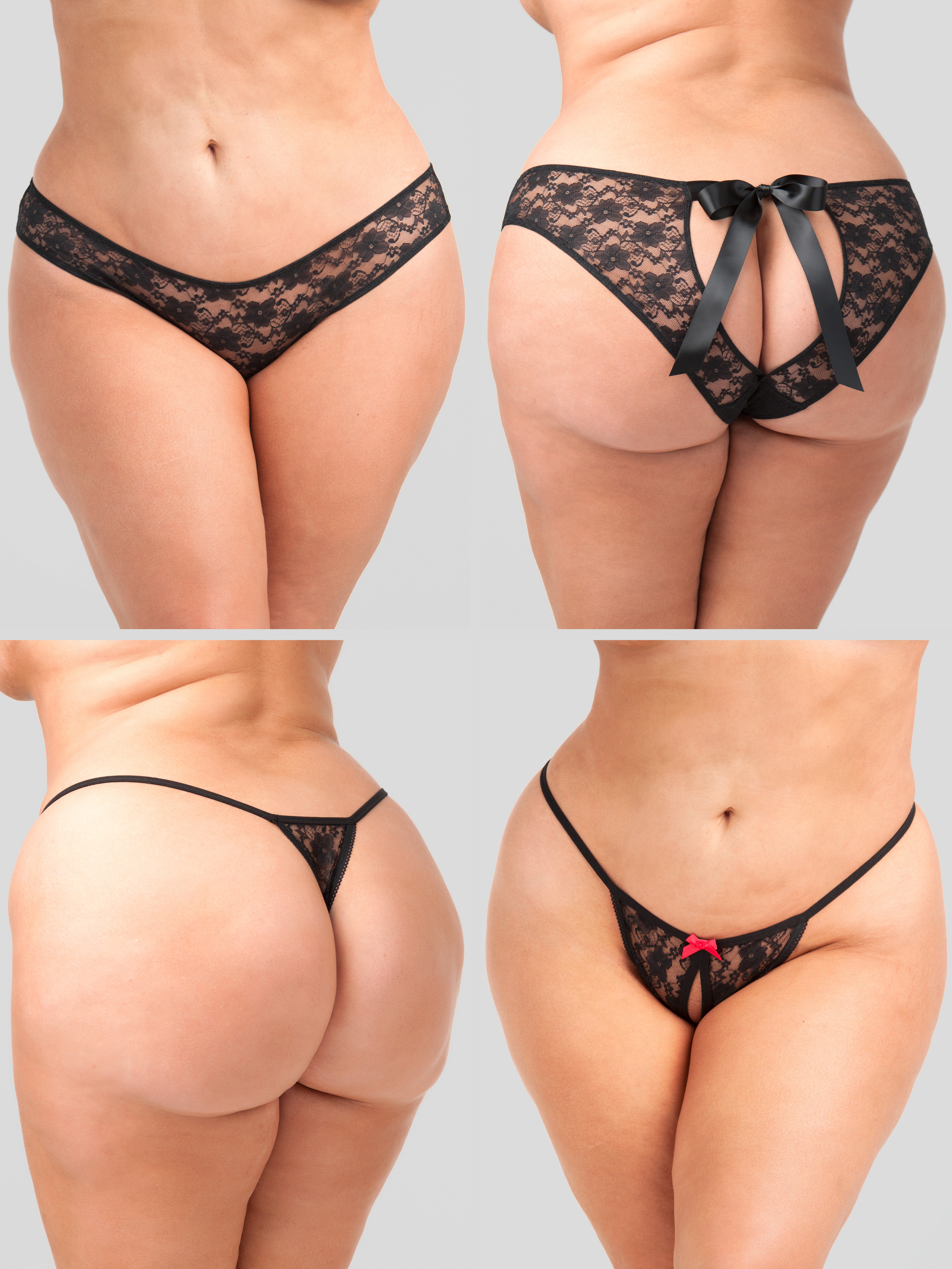 Lovehoney Plus Size Nights of the Week Knickers Gift Set (7 Piece), Black, hi-res