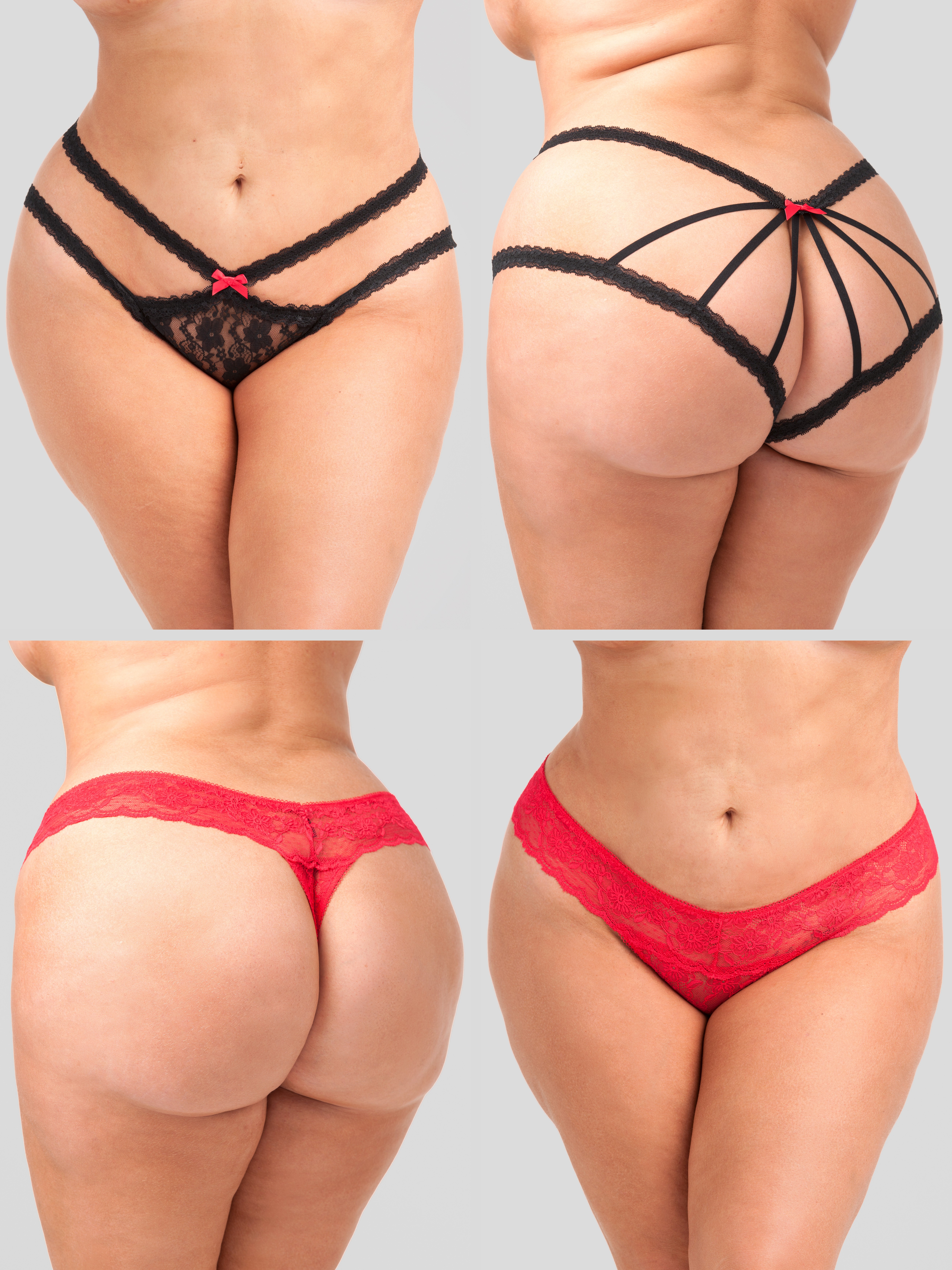 Lovehoney Plus Size Nights of the Week Knickers Gift Set (7 Piece), Black, hi-res