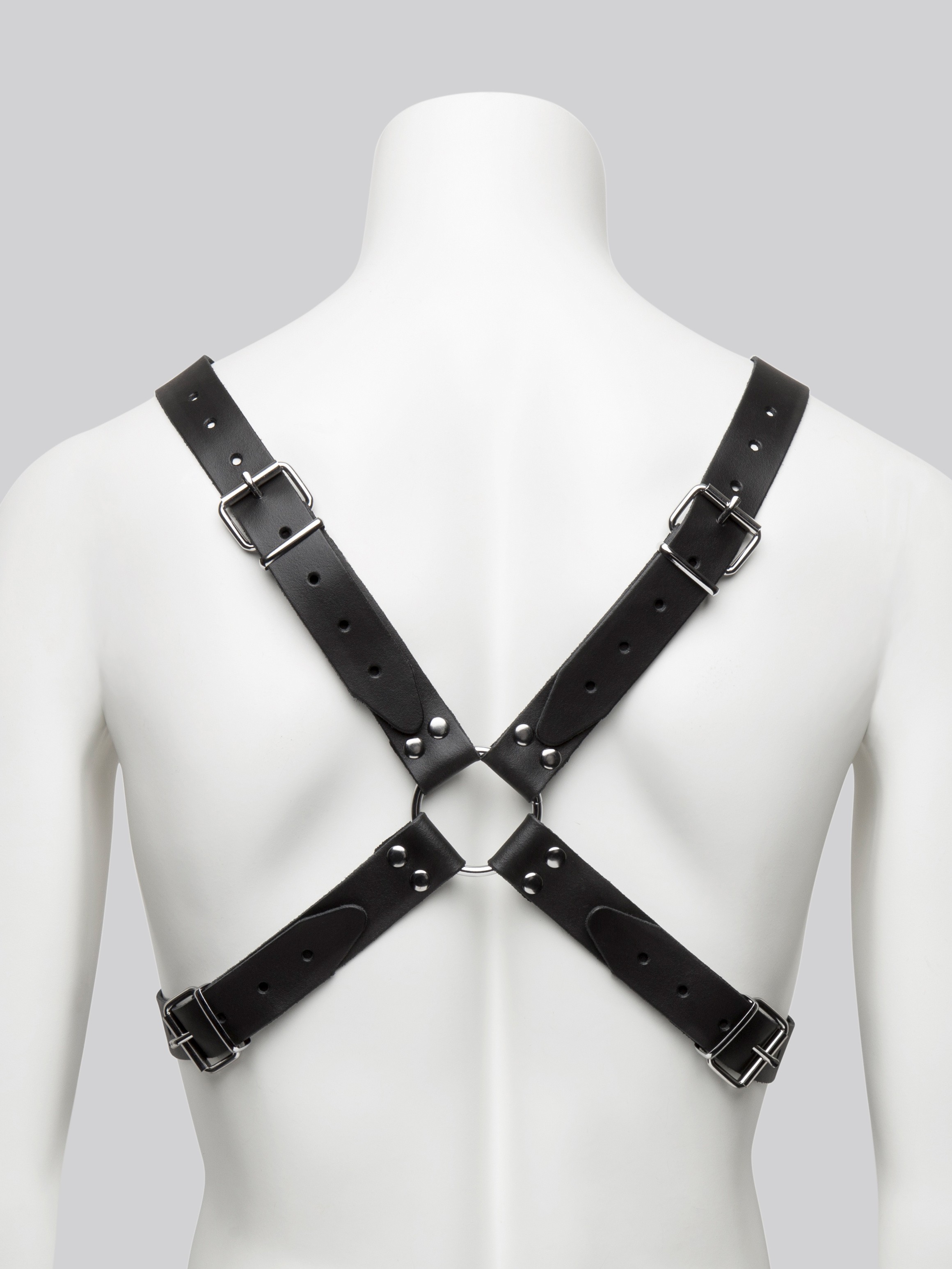 Bondage Boutique Rainbow and Leather Harness, Rainbow, hi-res