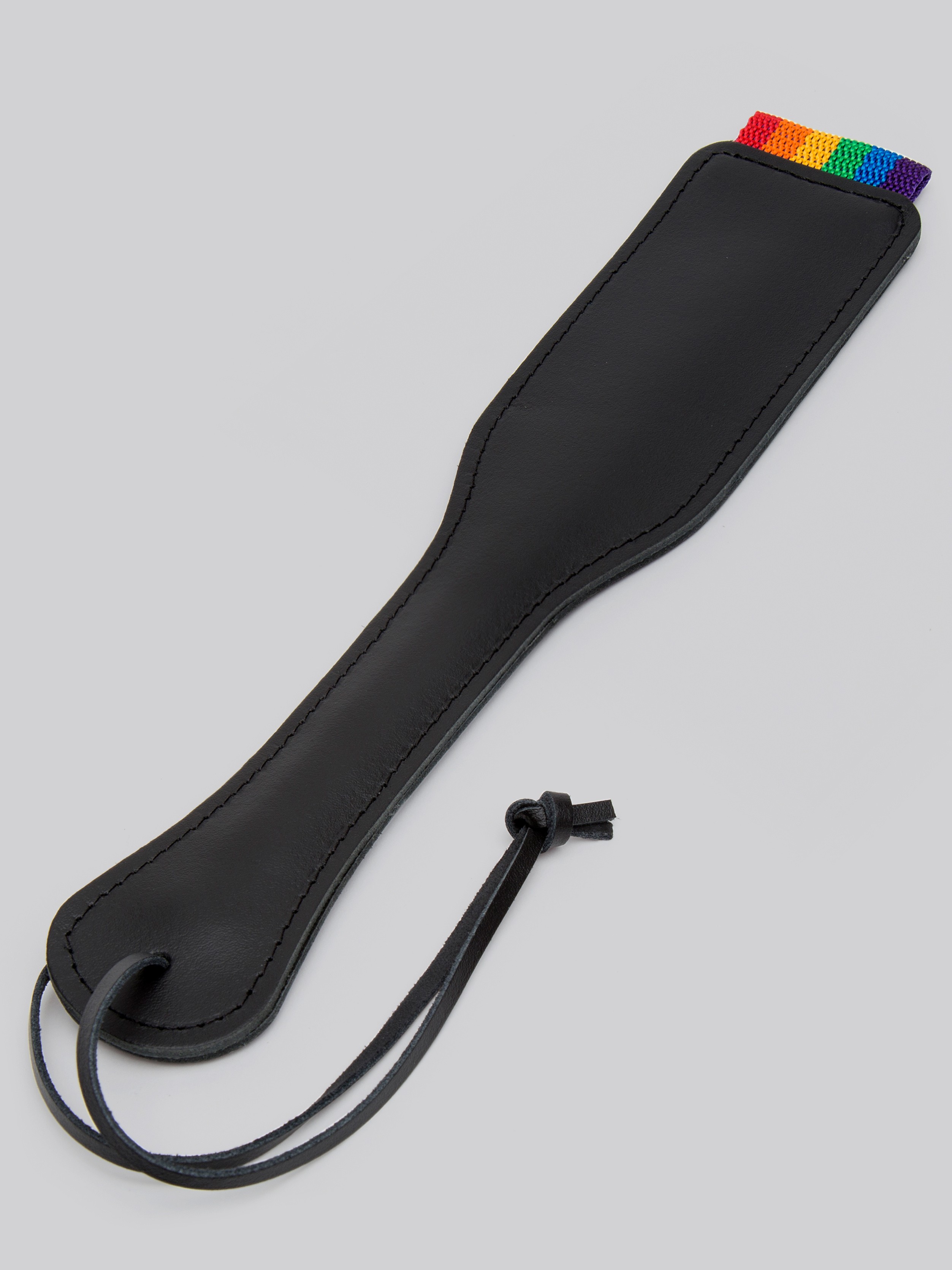 Bondage Boutique Rainbow and Leather Spanking Paddle, Rainbow, hi-res