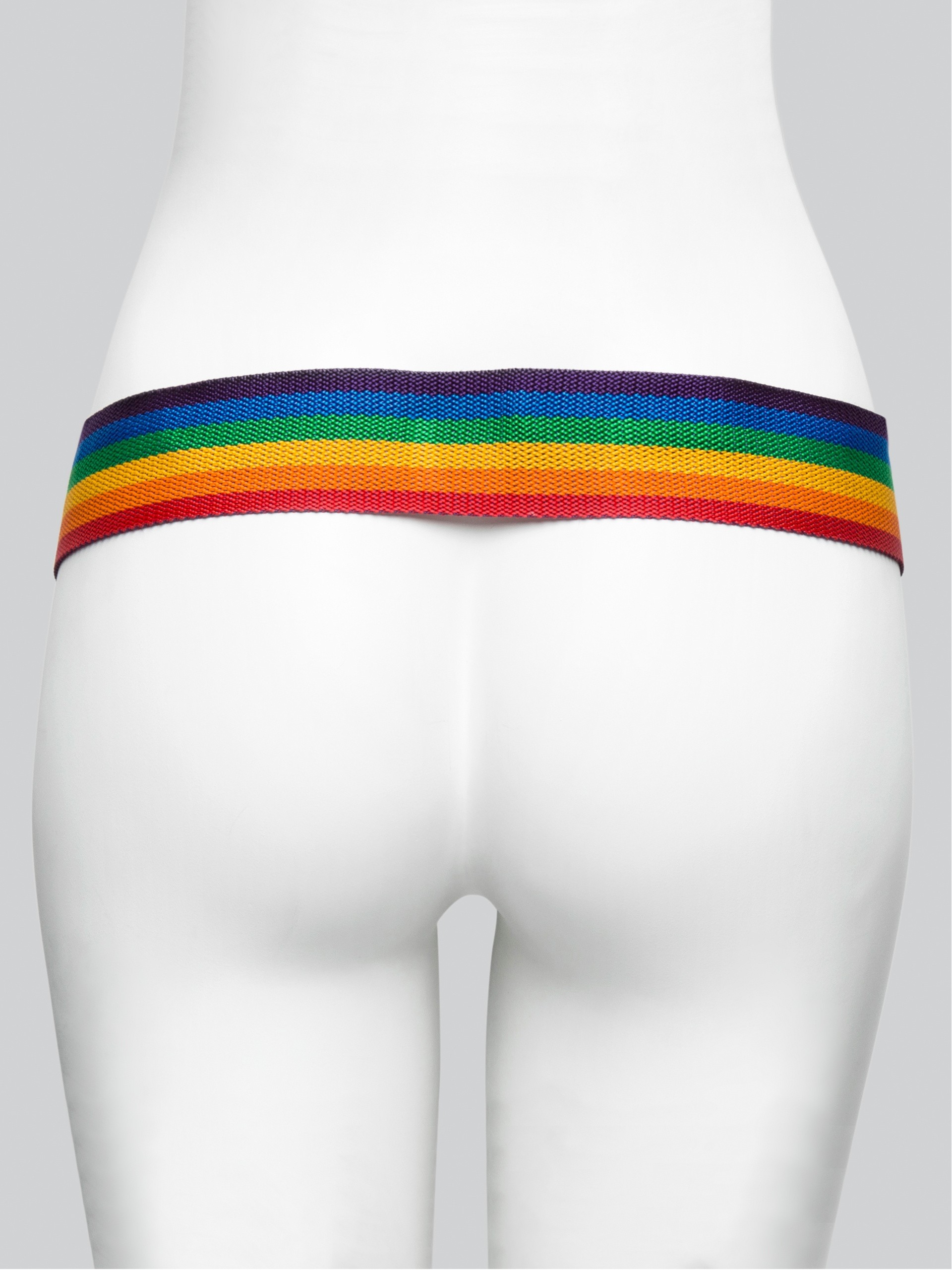 Bondage Boutique Rainbow and Leather Bondage Belt, Rainbow, hi-res