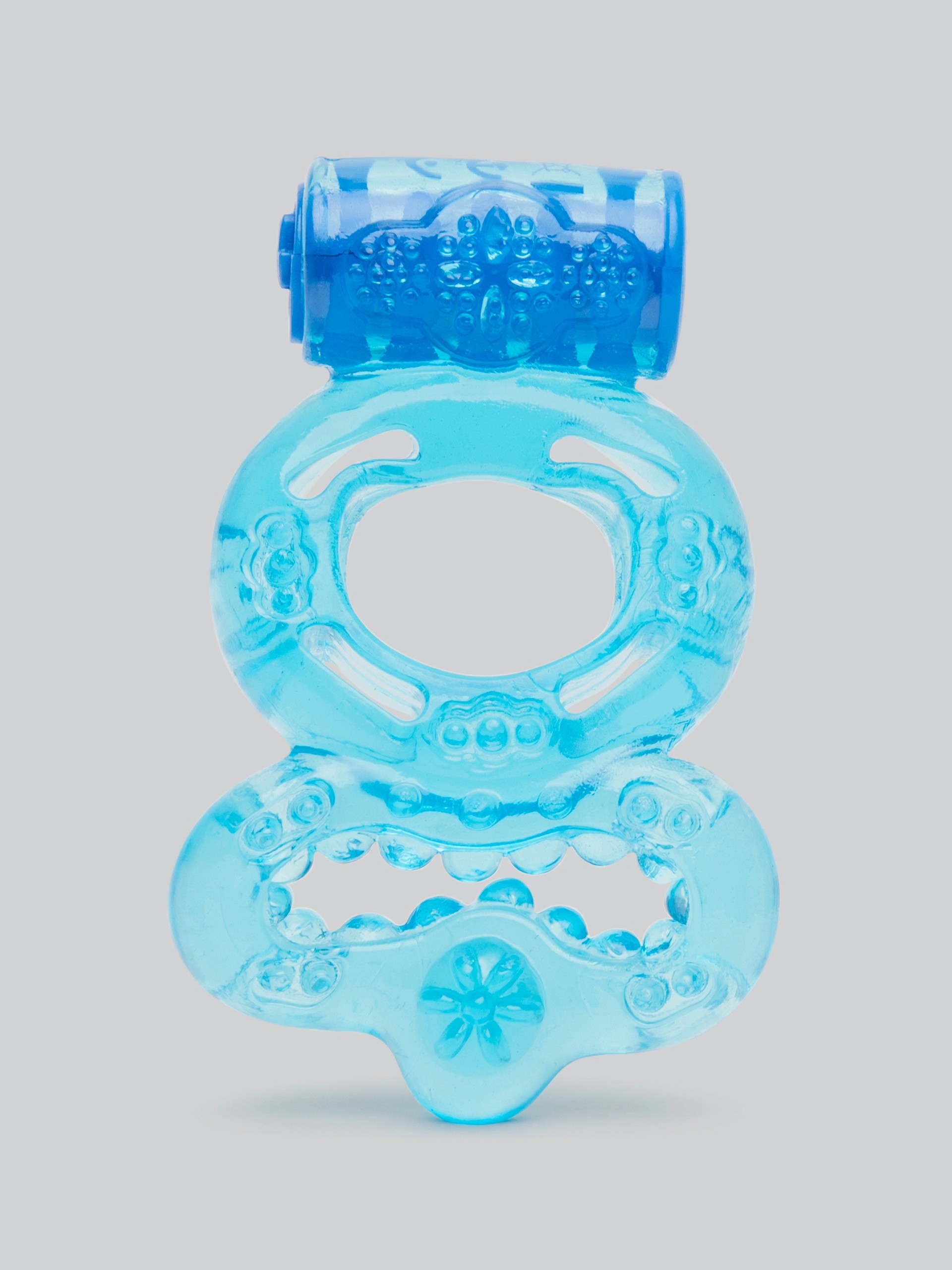 BASICS Vibrating Twin Cock Ring, Blue, hi-res