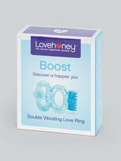 Lovehoney Boost doppelter vibrierender Penisring, Blau, hi-res