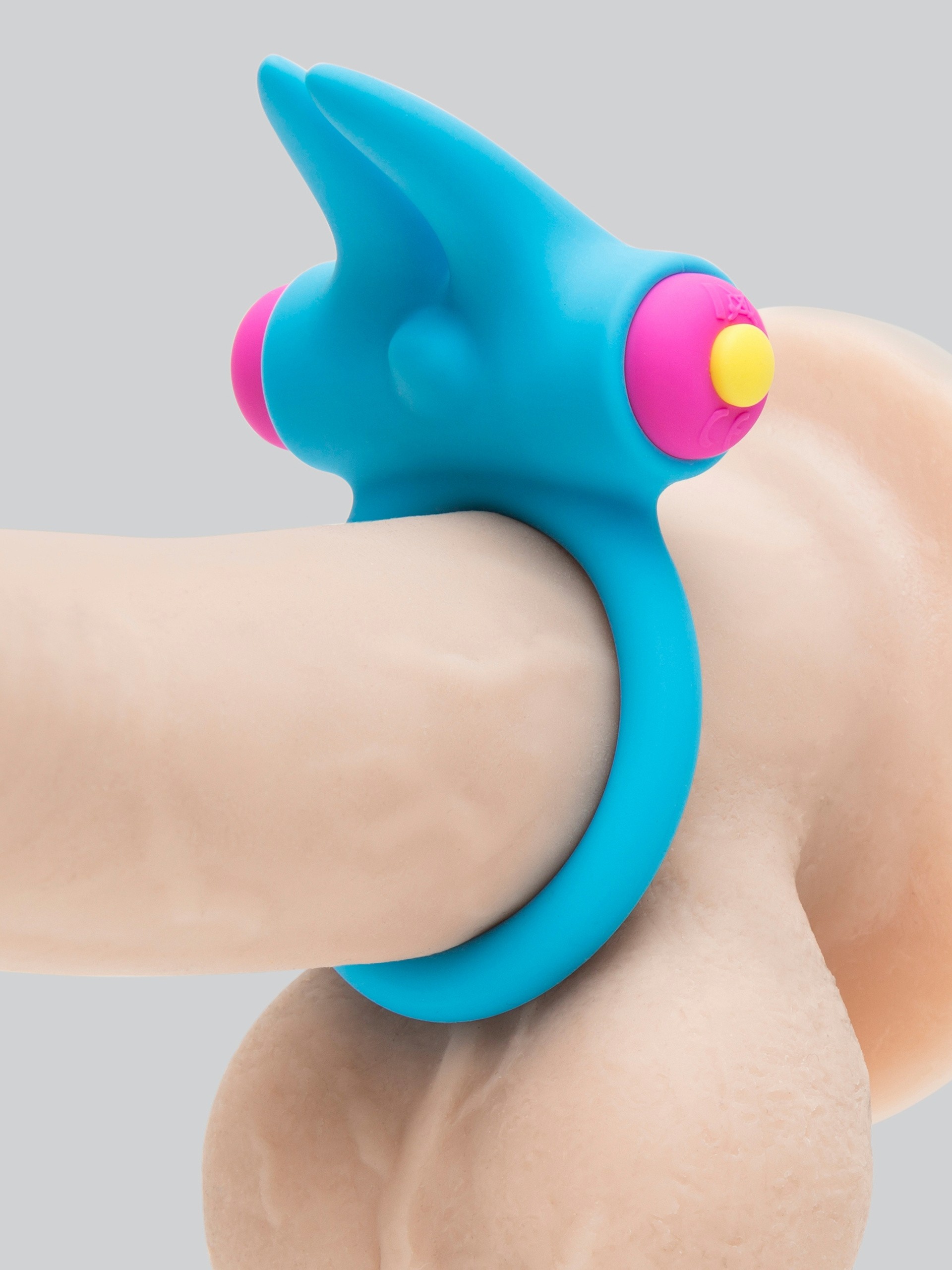 Lovehoney Excite 10 Function Rabbit Love Ring , Blue, hi-res