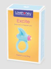 Lovehoney Excite 10 Function Rabbit Love Ring , Blue, hi-res