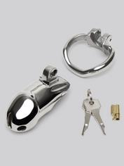 Master Series Rikers Stainless Steel Locking Chastity Cage, Silver, hi-res