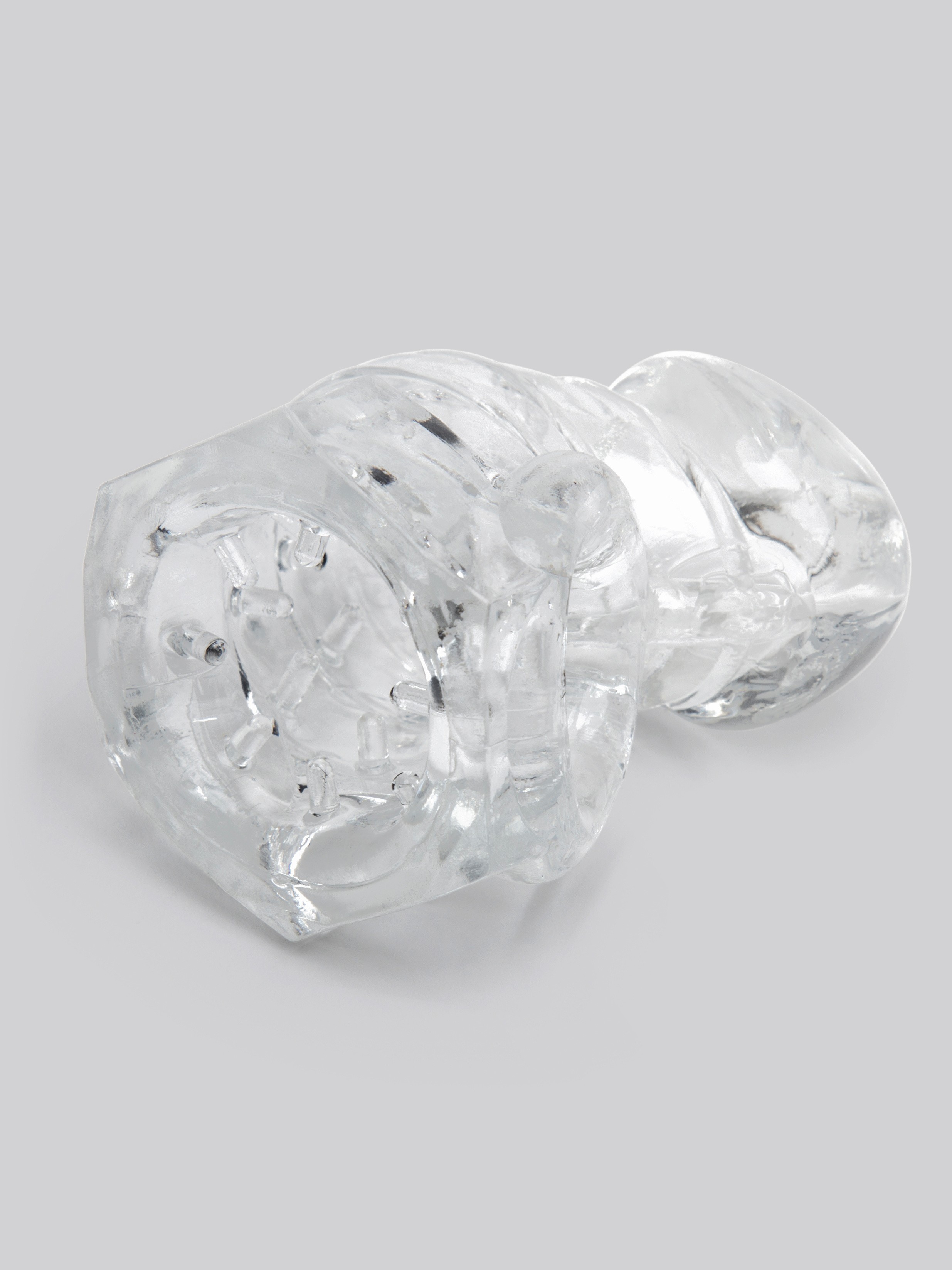 Master Series Detained 2.0 Soft Chastity Cage with Nubs, Clear, hi-res