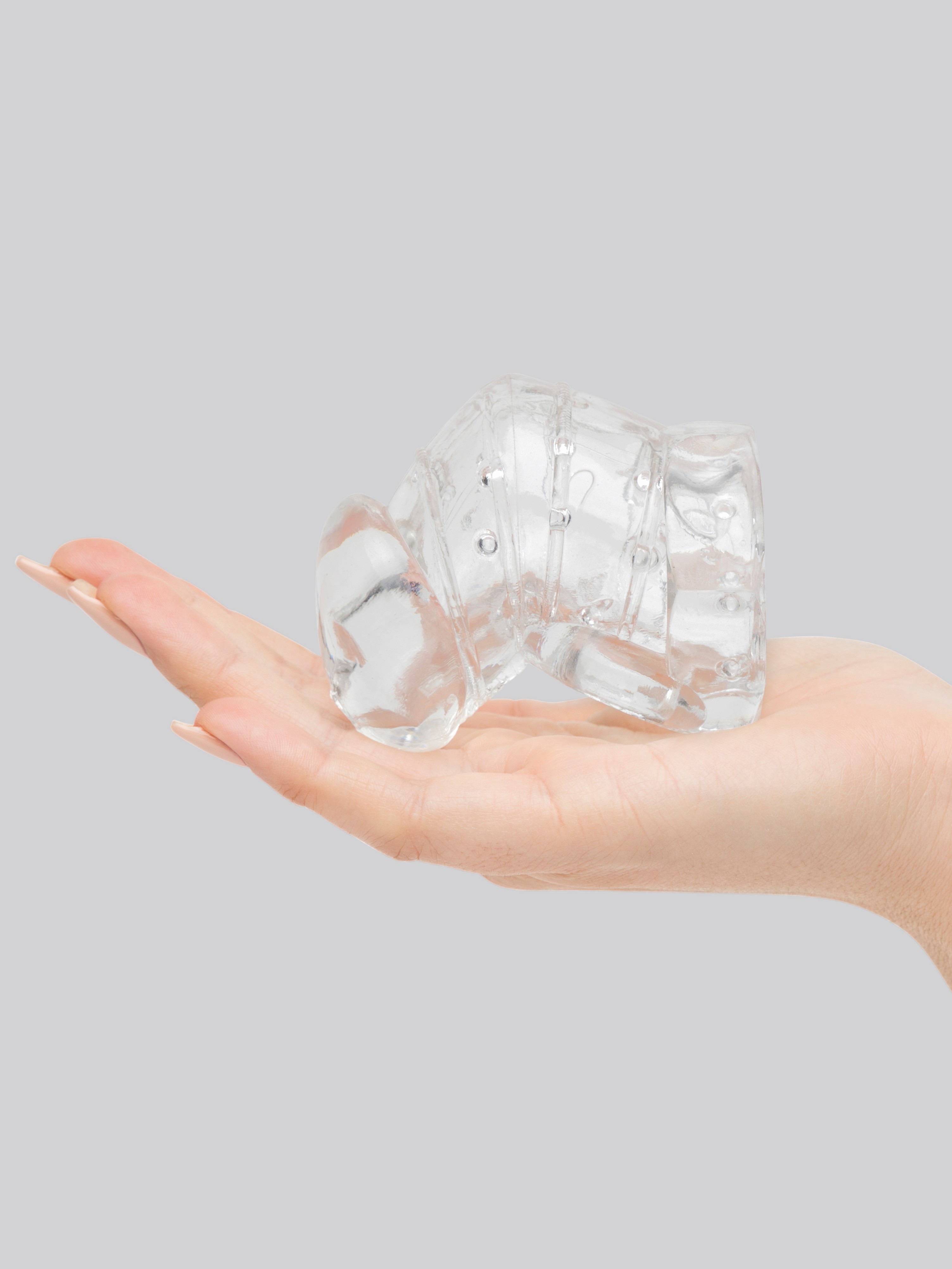 Master Series Detained 2.0 Soft Chastity Cage with Nubs, Clear, hi-res