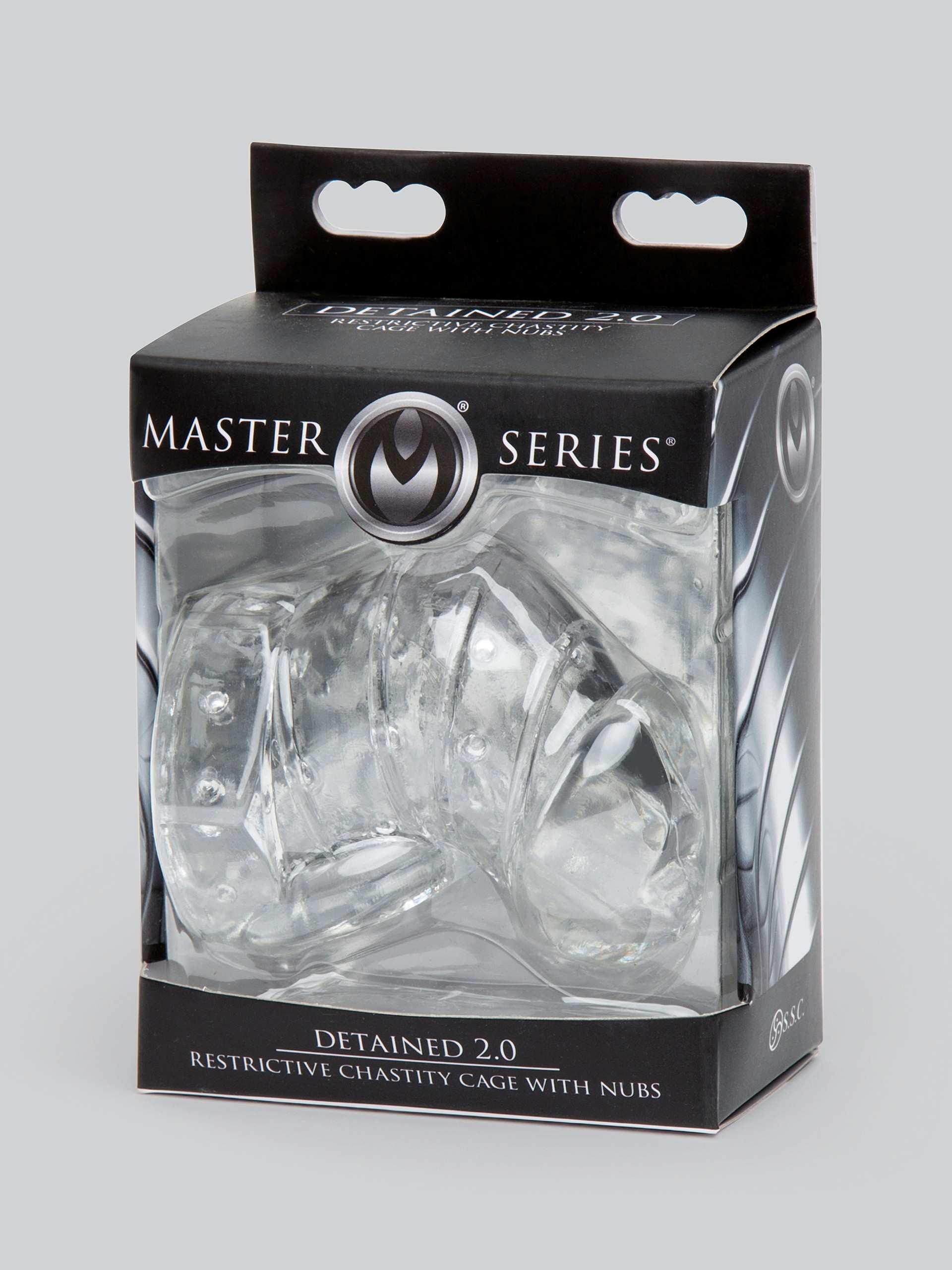 Master Series Detained 2.0 Soft Chastity Cage with Nubs, Clear, hi-res
