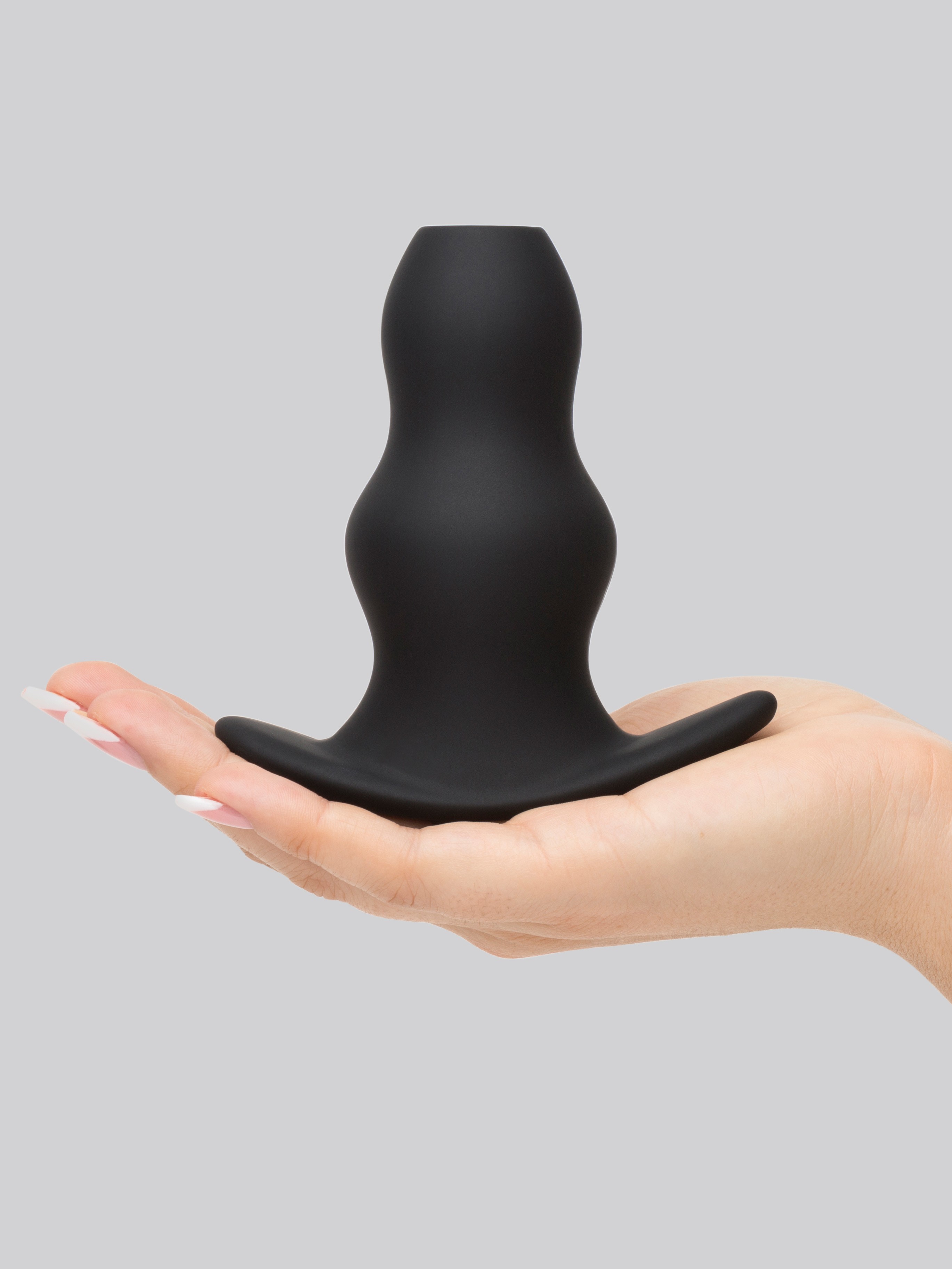 Renegade Peekers Silicone Hollow Butt Plug Set (3 Piece), Black, hi-res