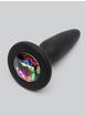 Glams Silicone Black Mini Butt Plug with Rainbow Crystal 3 Inch, Rainbow, hi-res