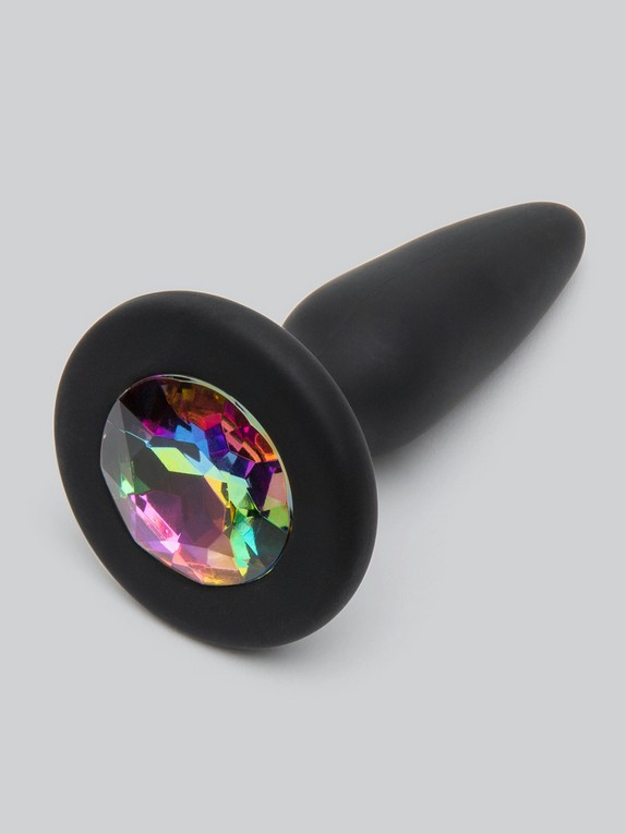 Glams Silicone Mini Butt Plug with Rainbow Crystal 3 Inch
