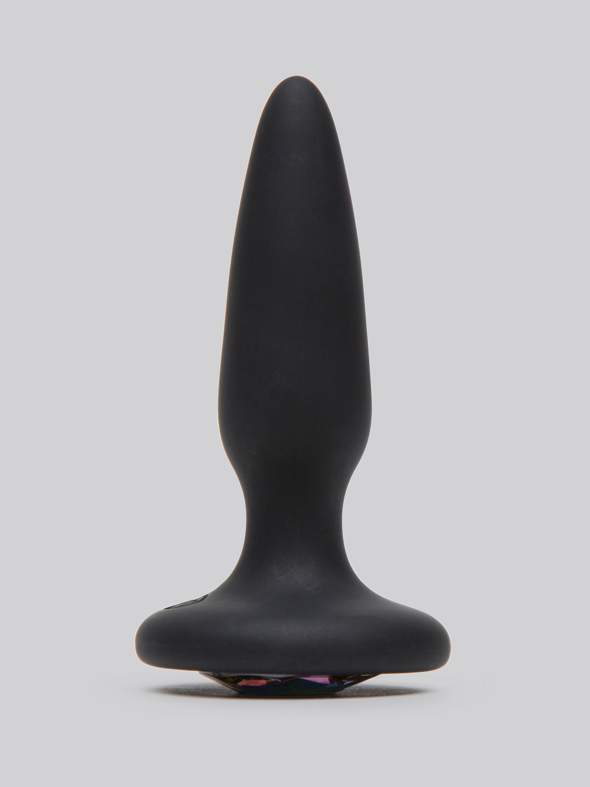 Glams Silicone Black Mini Butt Plug with Rainbow Crystal 3 Inch, Rainbow, hi-res